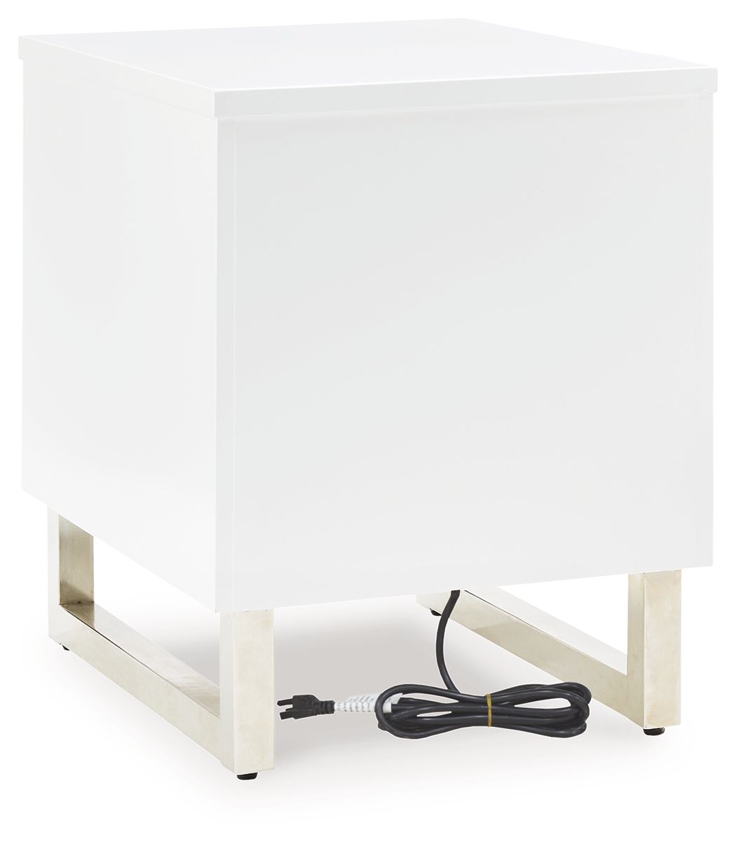 Gardoni - White / Black - Chair Side End Table - Hornell Furniture Outlet