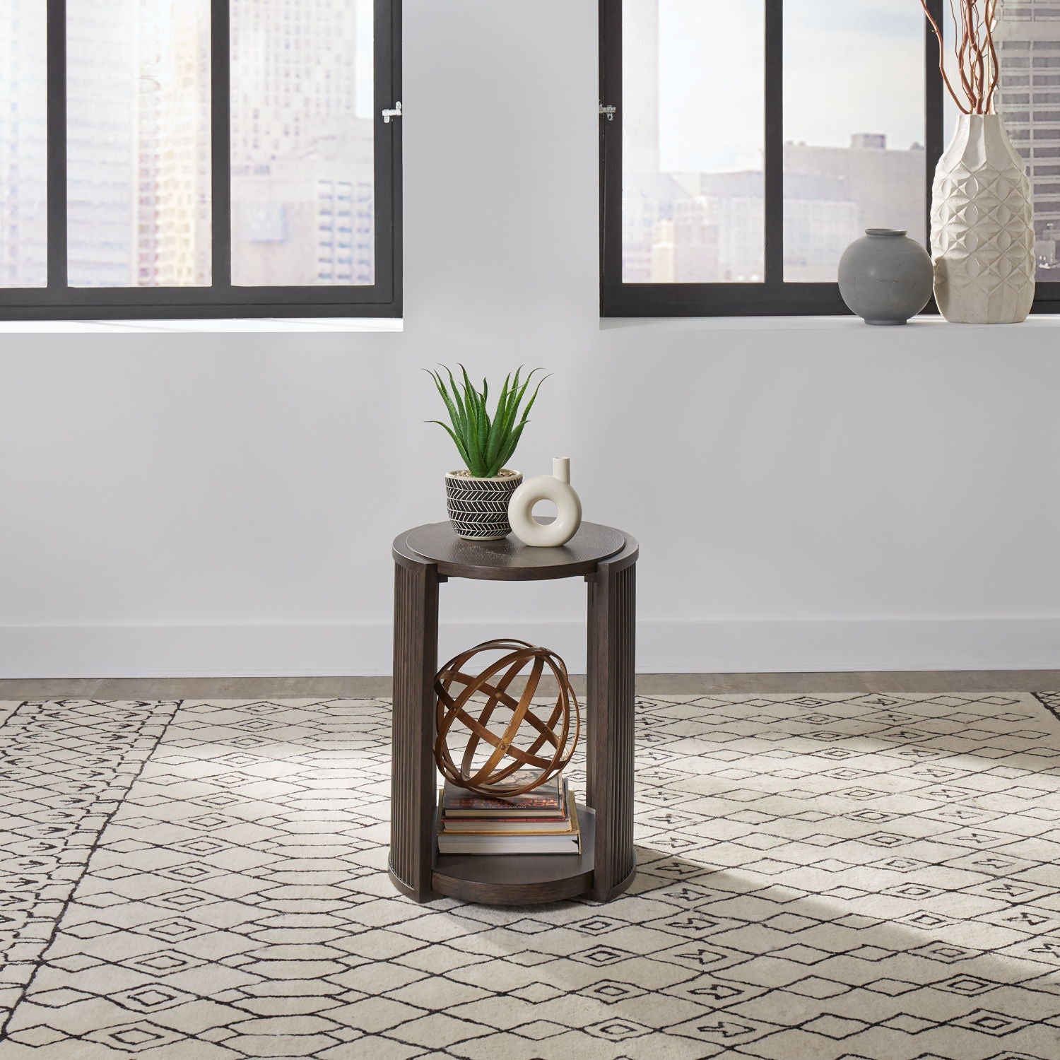 City View - Chairside Table - Coffee Bean - Hornell Furniture Outlet
