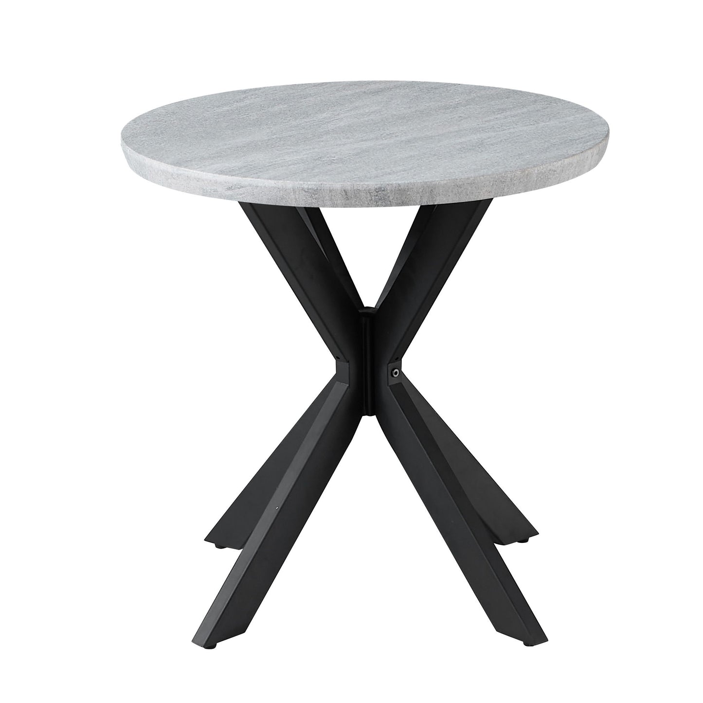 Keyla - Faux Marble Round End Table - Gray - Hornell Furniture Outlet