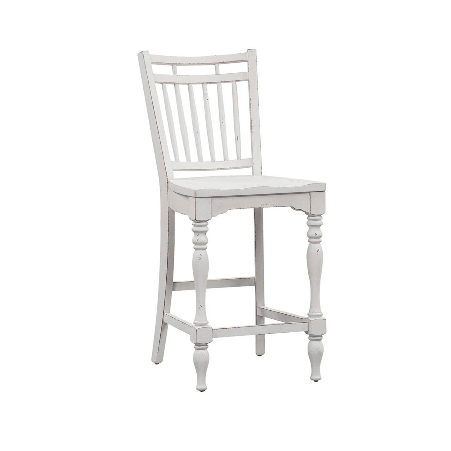 Magnolia Manor - Spindle Back Counter Chair - White - Hornell Furniture Outlet