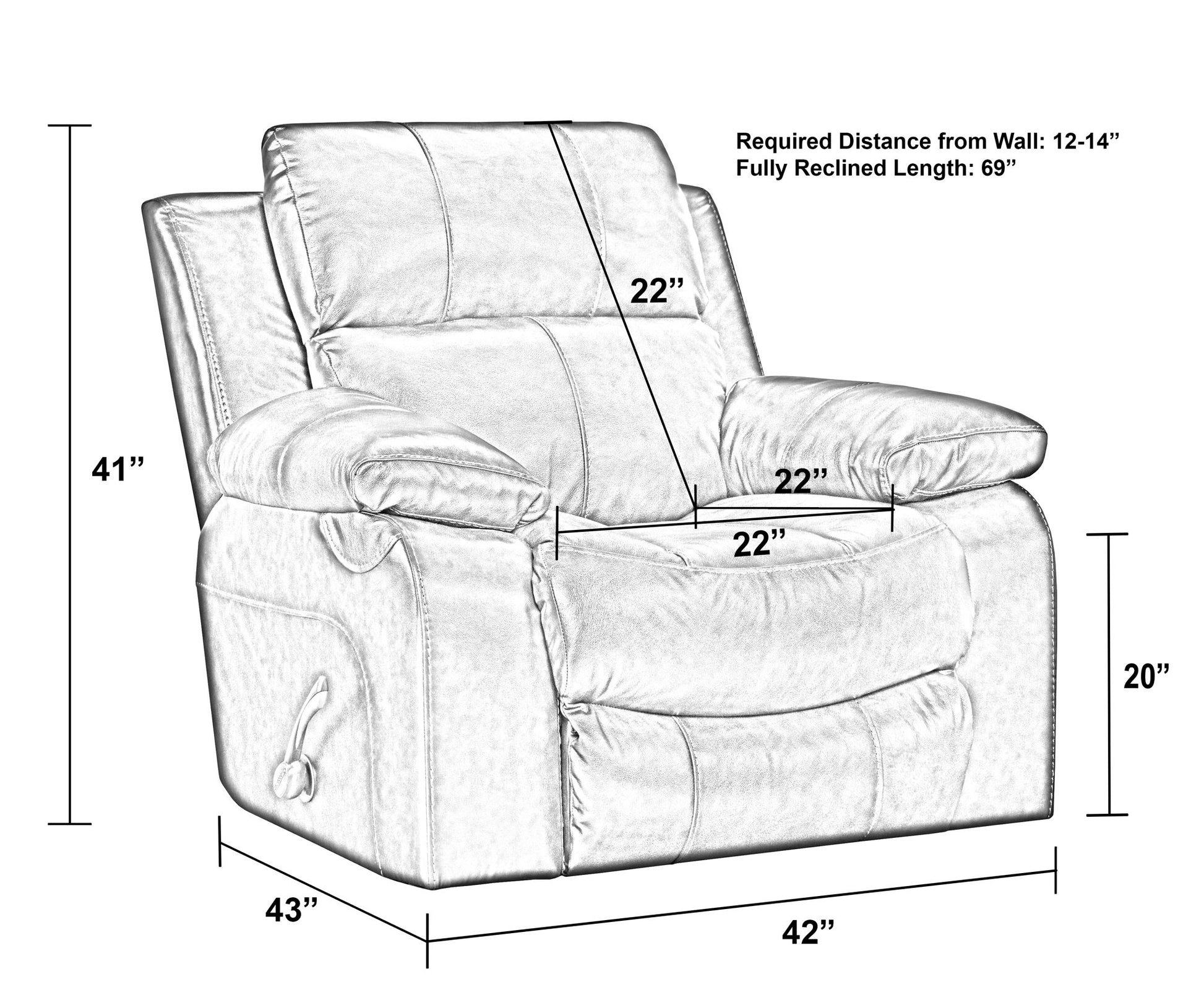 Positano - Top Grain Italian Leather Recliner - Hornell Furniture Outlet