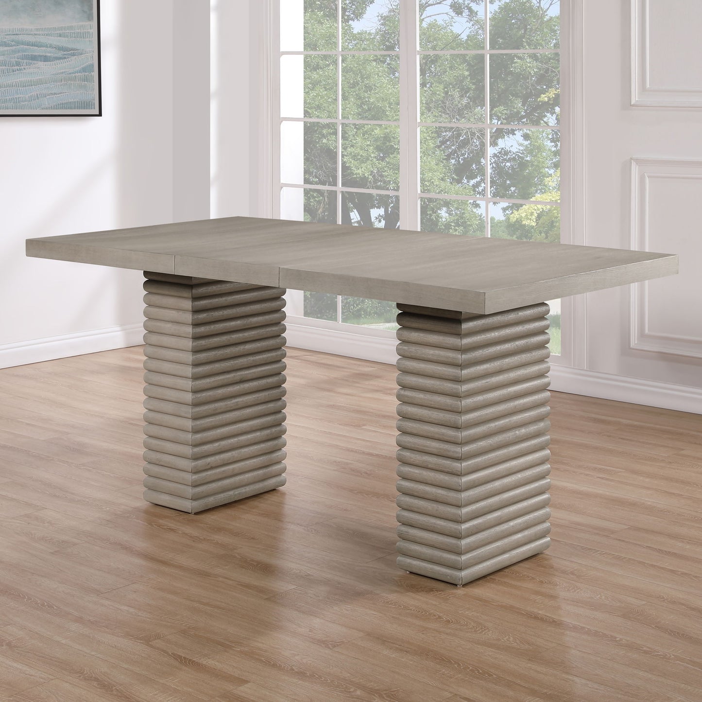 Lily - 60 - 78" Counter Table With 18" Leaf - Gray - Hornell Furniture Outlet