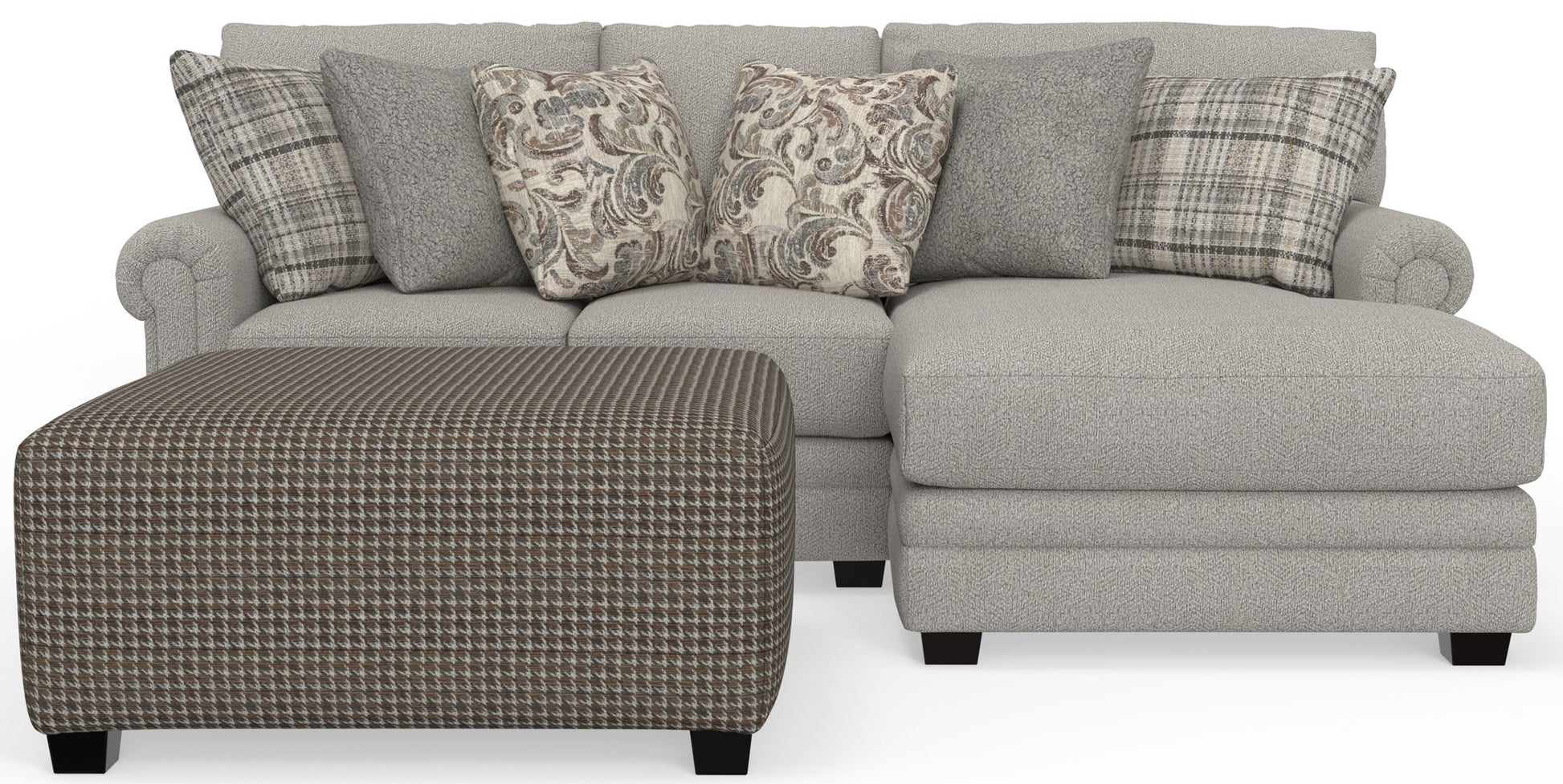 Livingston - Sectional With Comfort Coil Seating, 40" Cocktail Ottoman And Accent Pillows Included - Hornell Furniture Outlet
