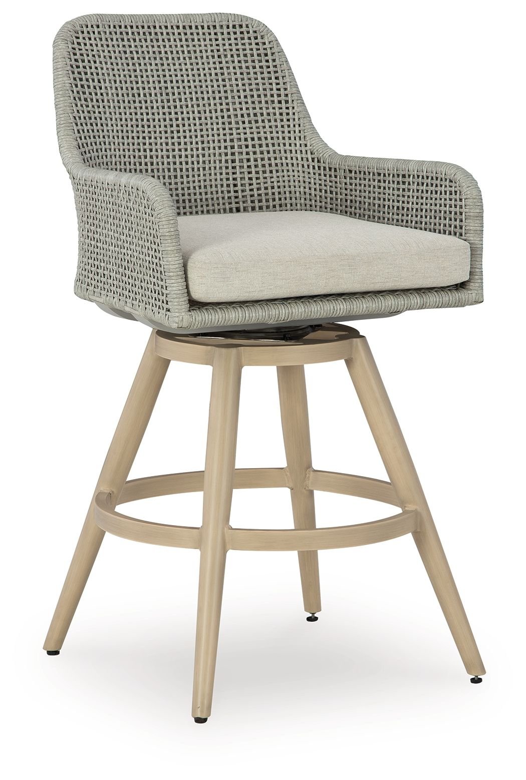 Seton Creek - Beige / Gray - Barstool With Cushion (Set of 2) - Hornell Furniture Outlet
