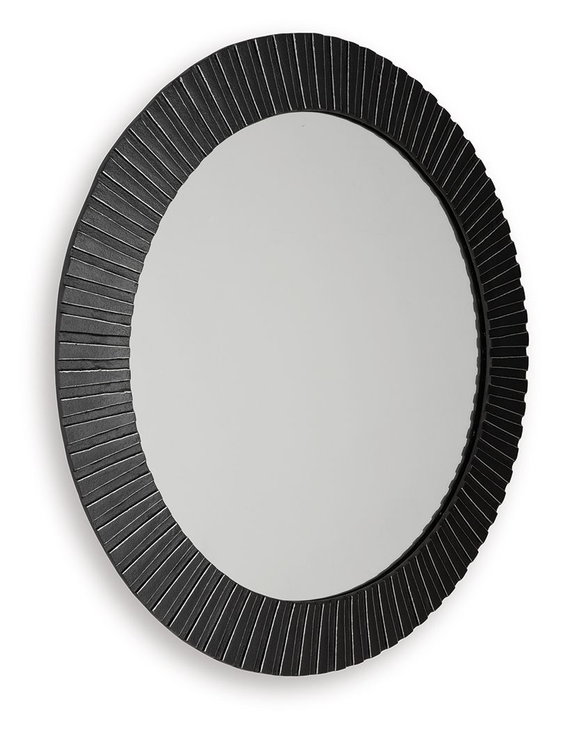 Ozias - Black - Accent Mirror - Hornell Furniture Outlet