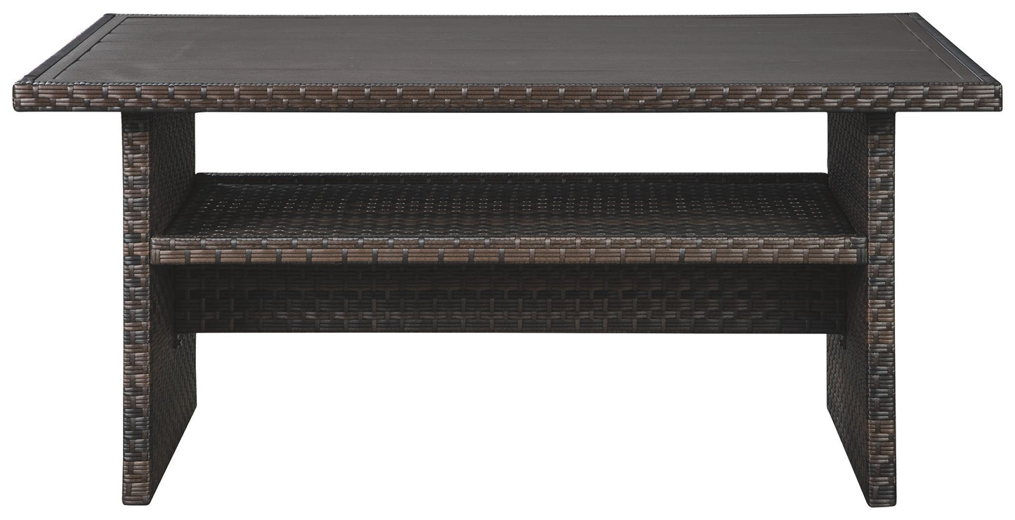 Easy Isle - Dark Brown / Beige - RECT Multi - Use Table - Hornell Furniture Outlet