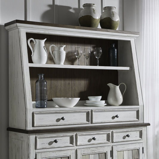 River Place - Angled Server Hutch - White - Hornell Furniture Outlet