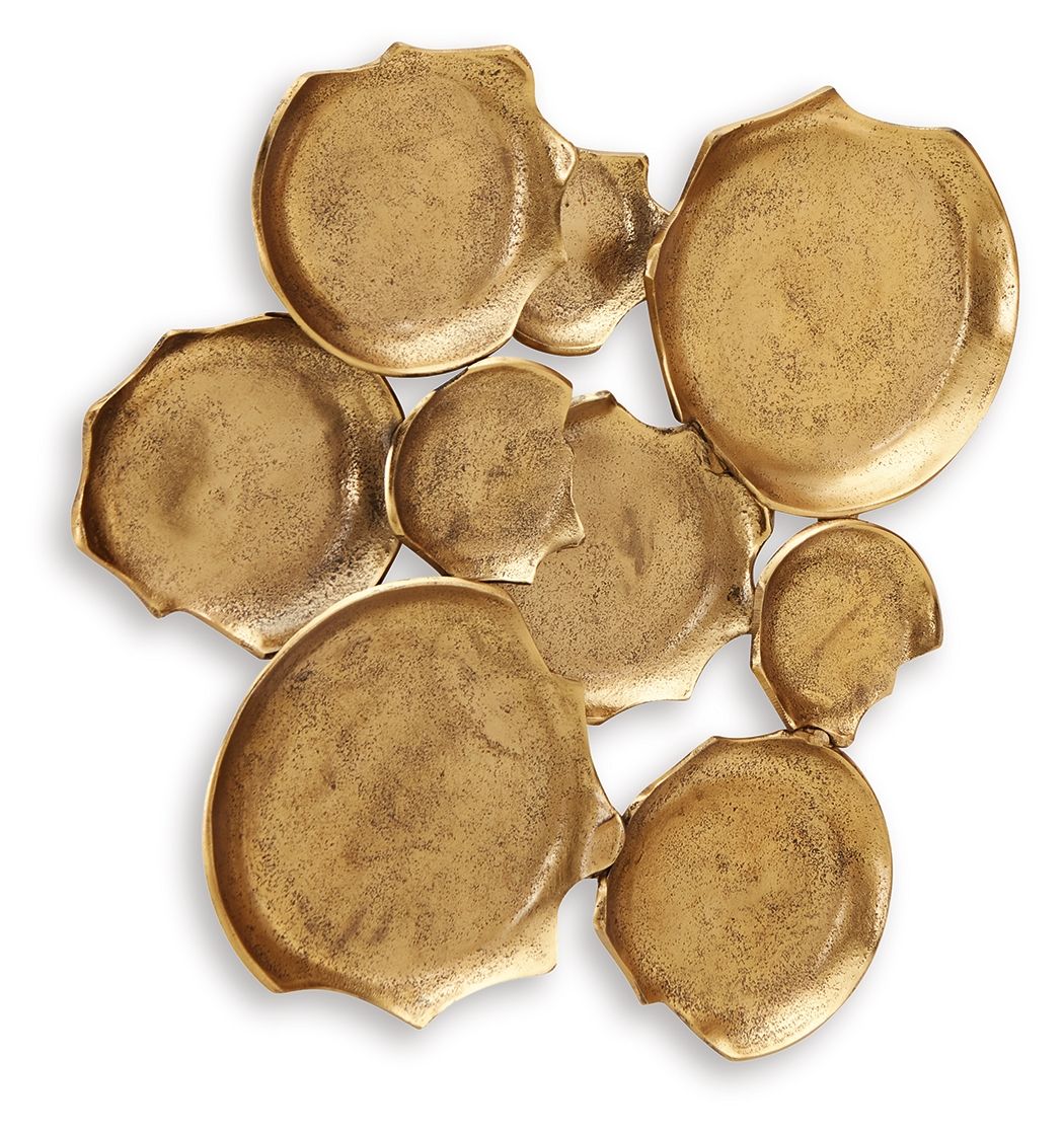 Gageton - Antique Gold Finish - Wall Decor - Hornell Furniture Outlet