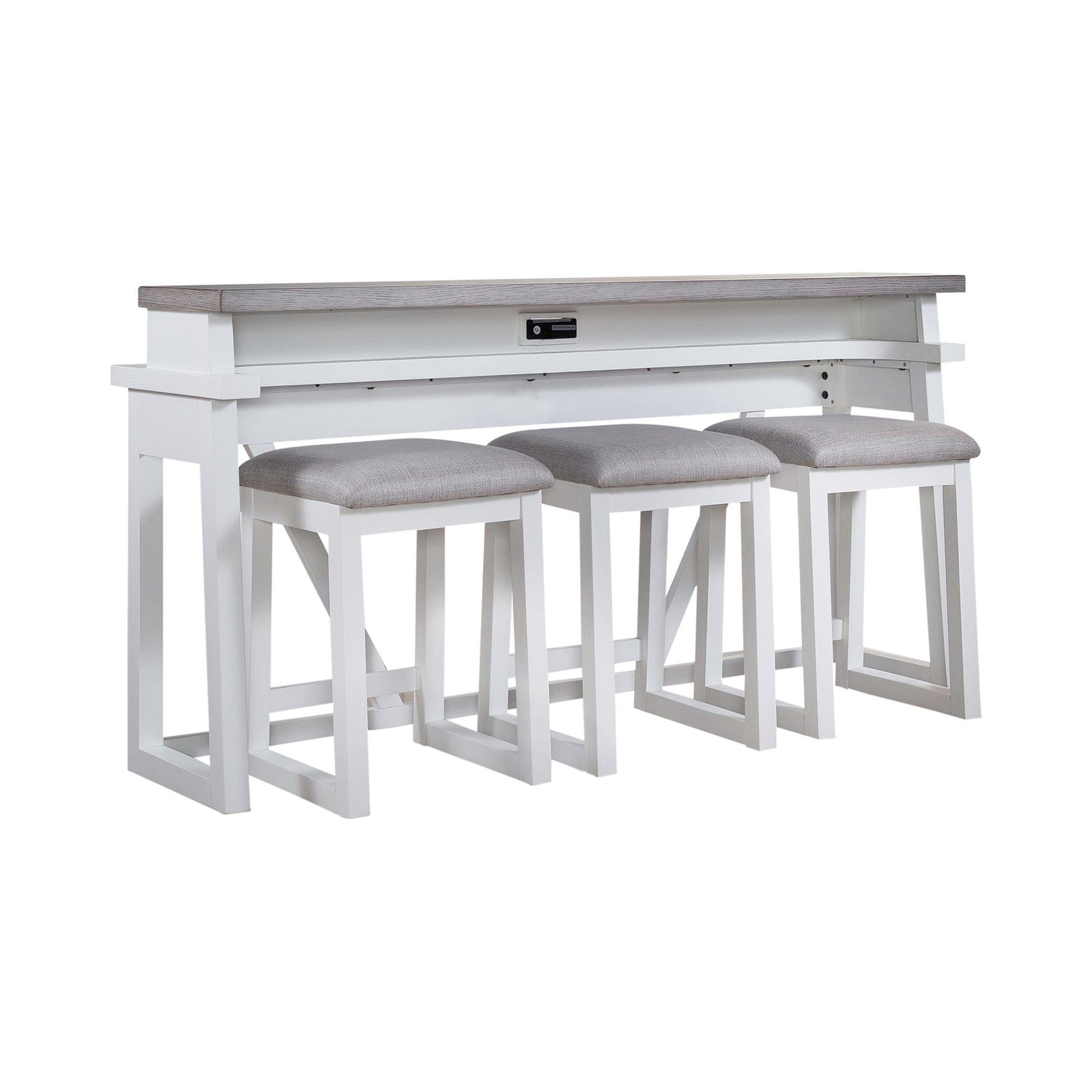 Palmetto Heights - 4 Piece Console Set (Console 3 Stools) - White - Hornell Furniture Outlet