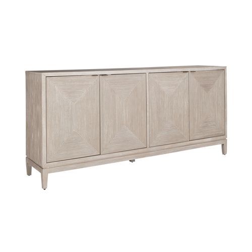 Kinsley - 4 Door Accent Cabinet - Beige - Hornell Furniture Outlet