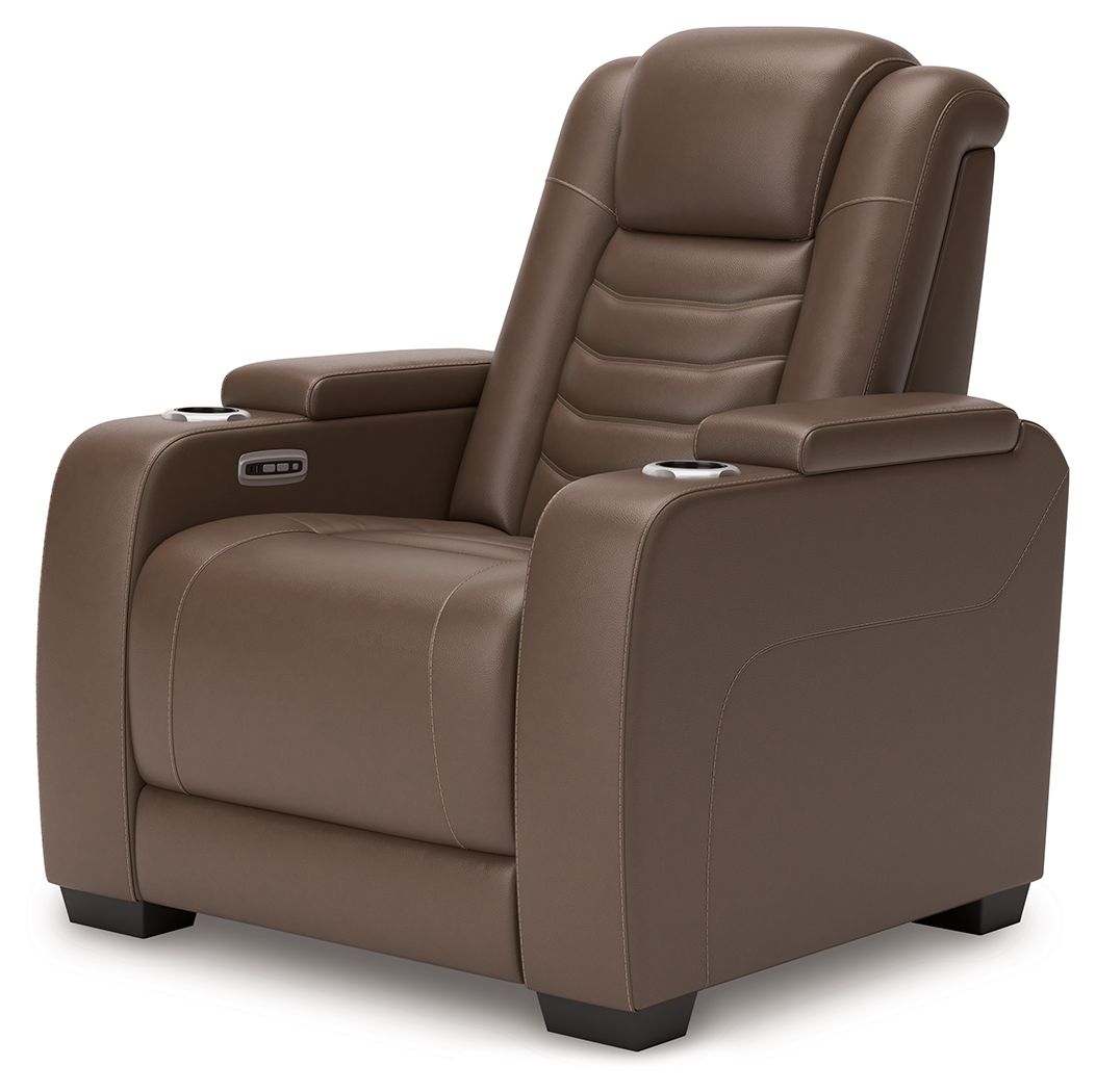 High Impact - Tobacco - Power Recliner / Adj Headrest - Hornell Furniture Outlet