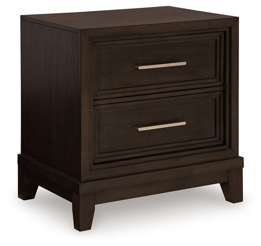 Neymorton - Dark Grayish Brown - Two Drawer Night Stand - Hornell Furniture Outlet