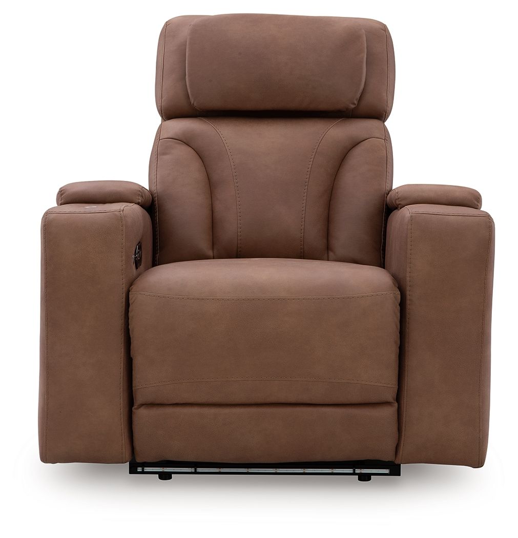 Clean - Slate - Caramel - Power Recliner / Adj Headrest - Hornell Furniture Outlet