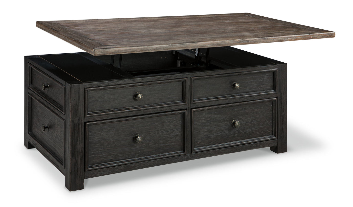 Tyler Creek - Grayish Brown / Black - Lift Top Cocktail Table - Hornell Furniture Outlet