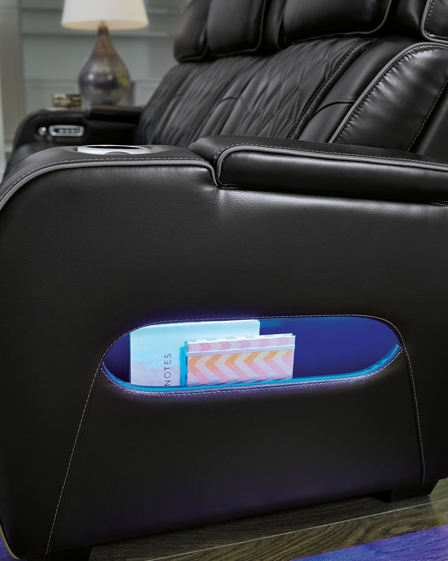 Boyington - Power Reclining Loveseat With Console/Adj Hdrst - Hornell Furniture Outlet