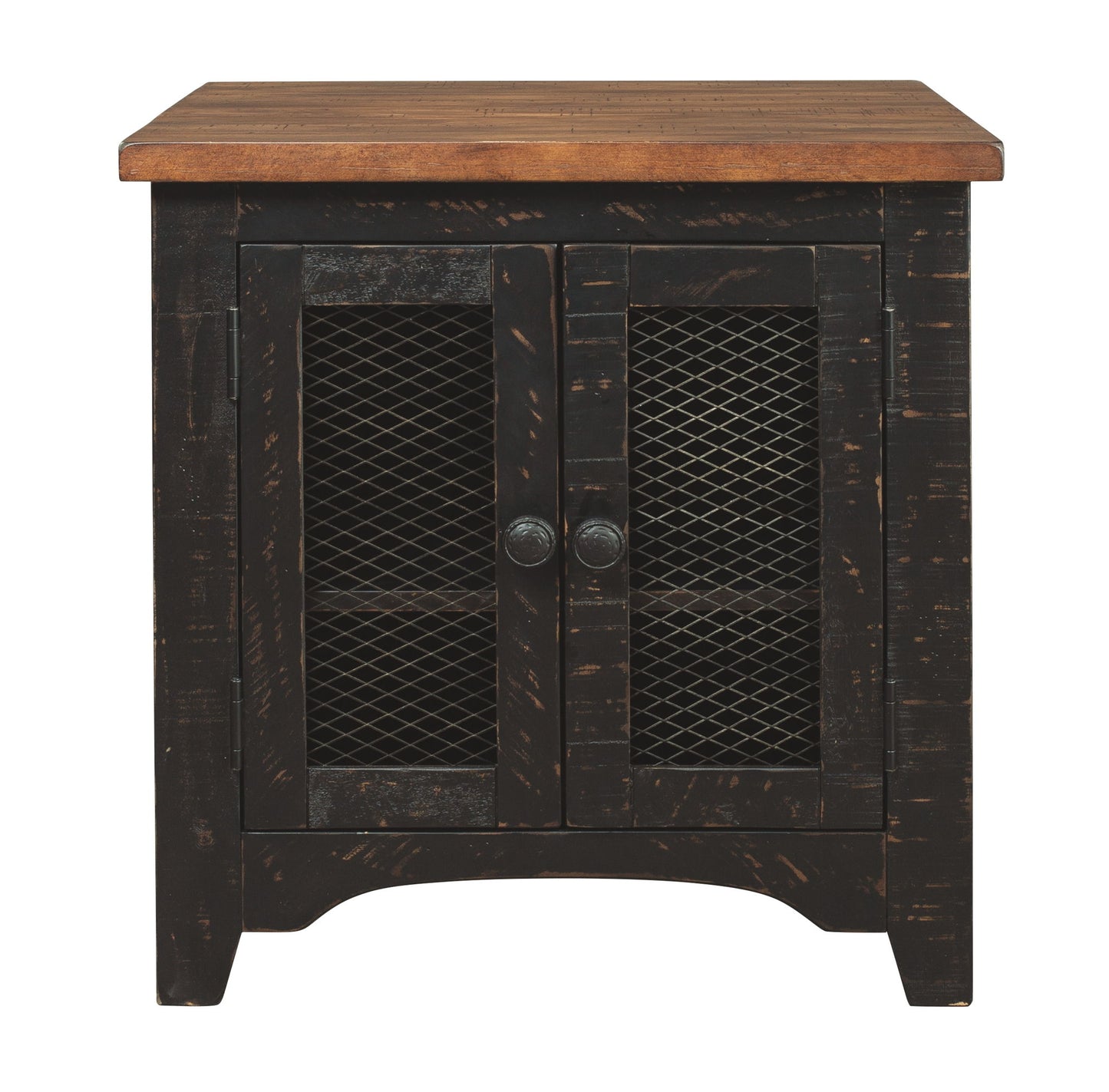 Valebeck - Black / Brown - Rectangular End Table - Hornell Furniture Outlet
