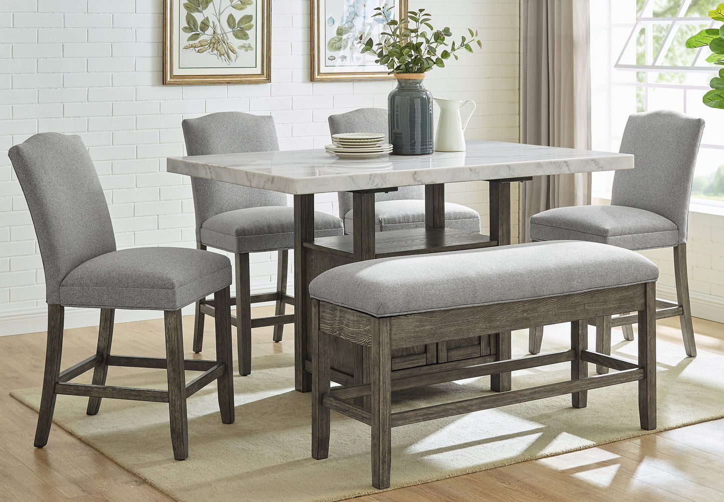 Grayson - Counter Chair (Set of 2) - Gray - Hornell Furniture Outlet