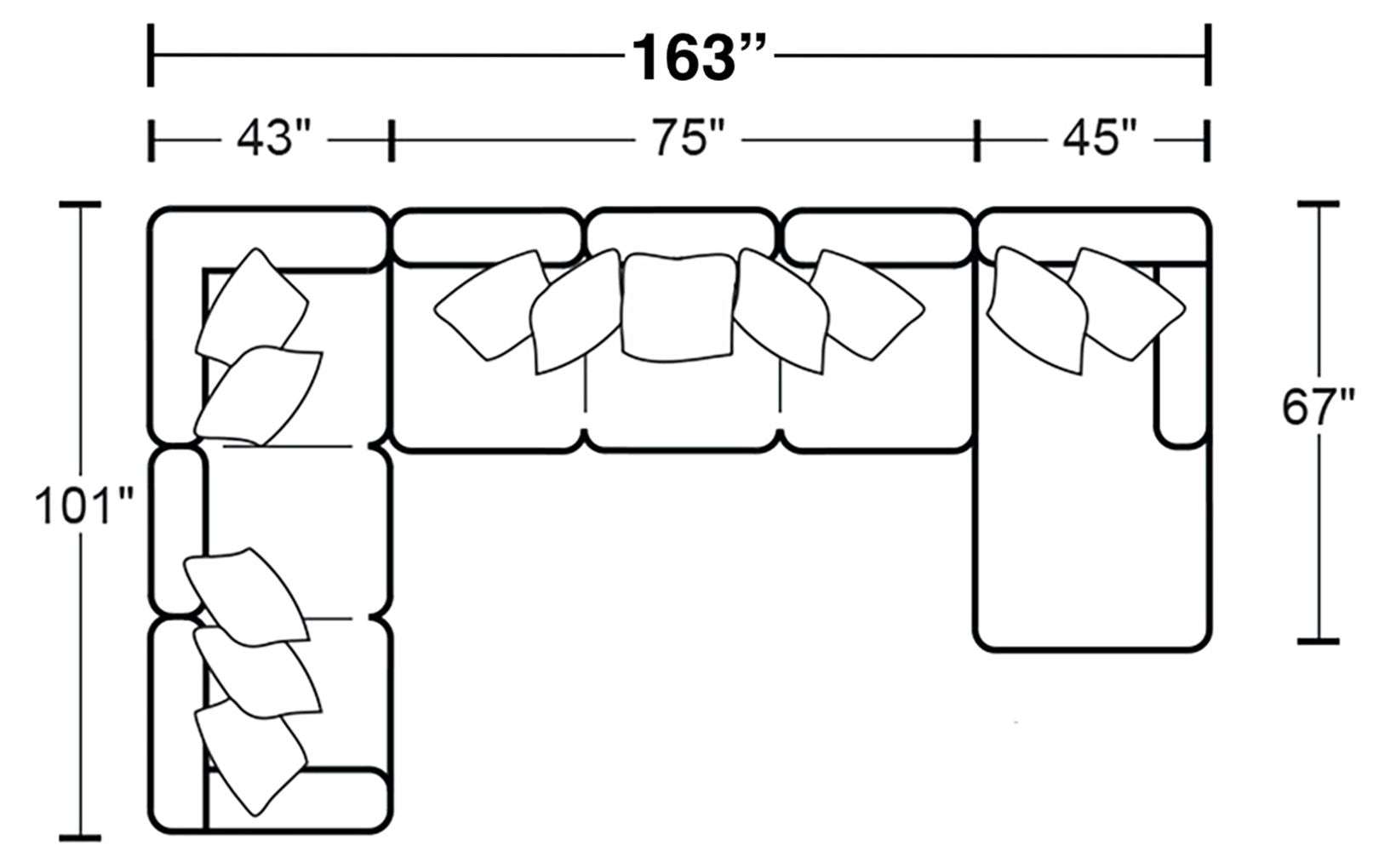Denali - Italian Leather Match Sectional - Hornell Furniture Outlet