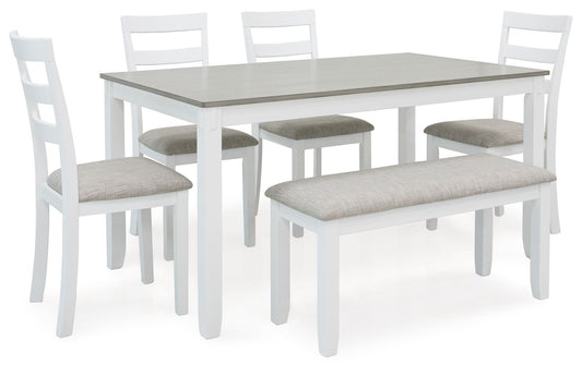 Stonehollow - White / Gray - Rectangular Drm Table Set (Set of 6) - Hornell Furniture Outlet