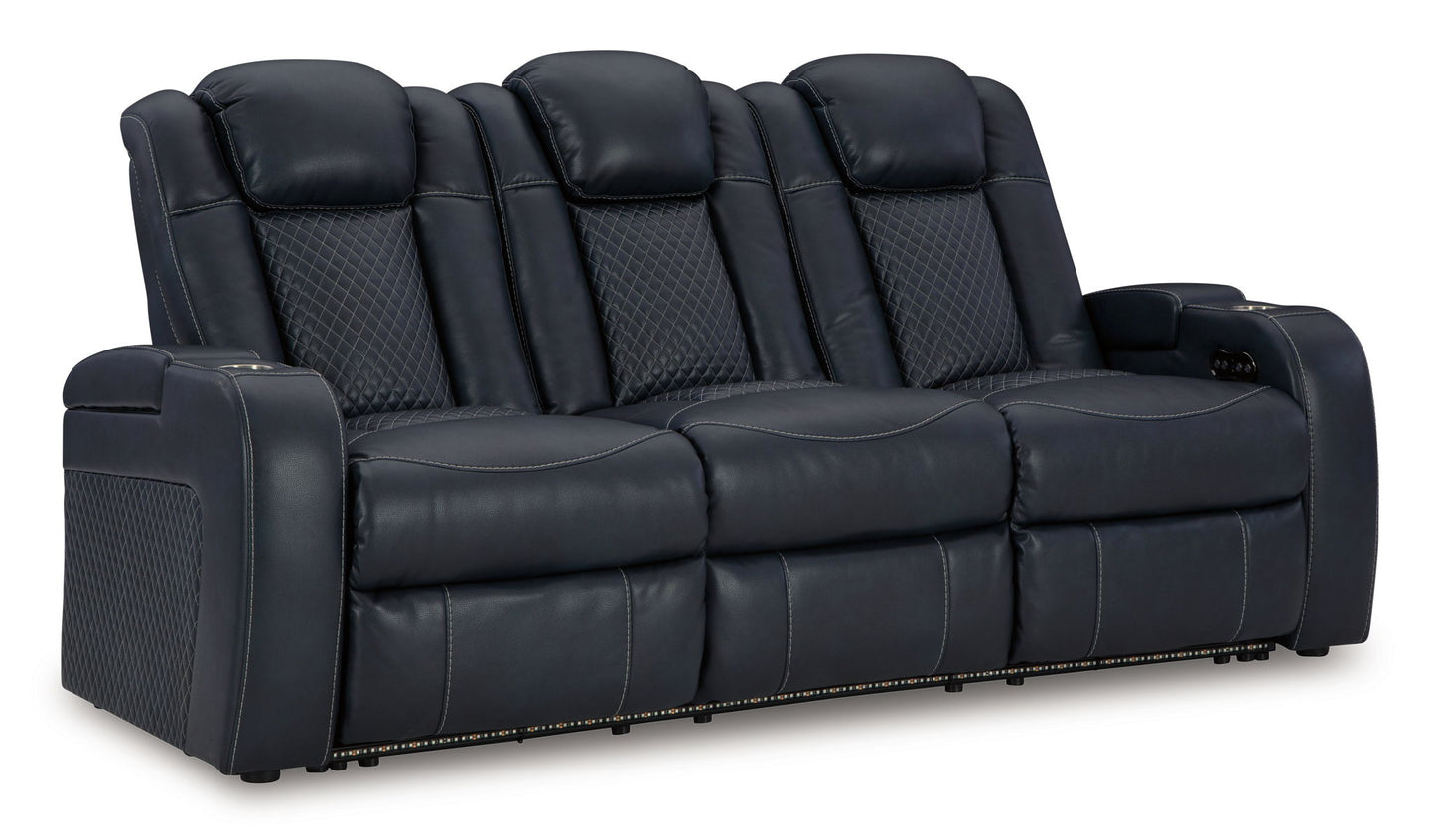 Fyne - dyme - Power Reclining Sofa With Adj Headrest - Hornell Furniture Outlet