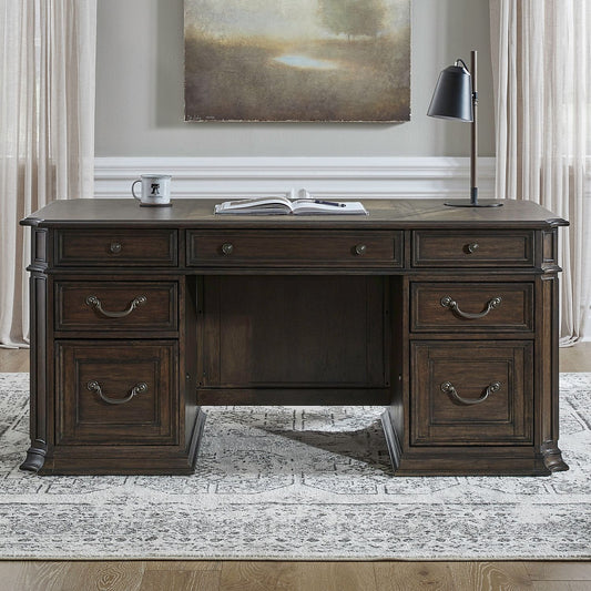 Provence Park - Jr Executive Desk - Brown - Hornell Furniture Outlet