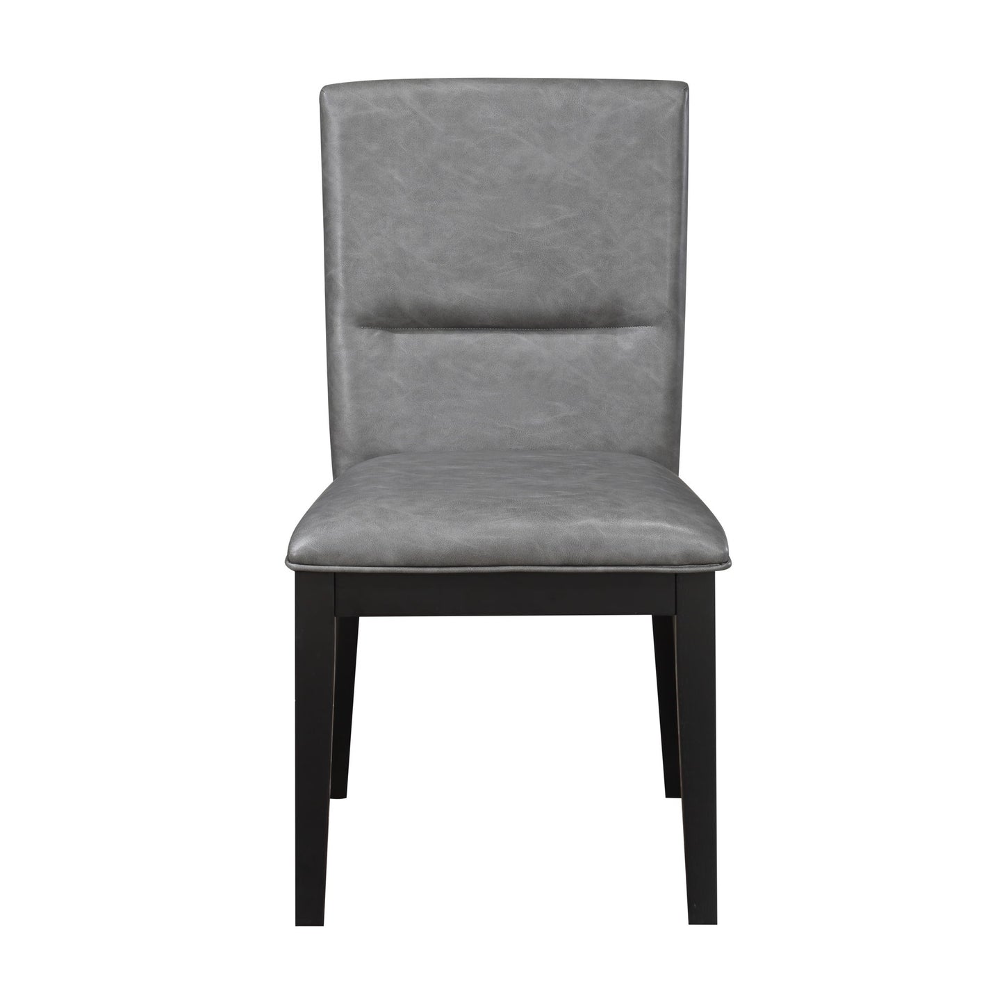 Amy - Faux Leather Side Chair (Set of 2) - Gray - Hornell Furniture Outlet