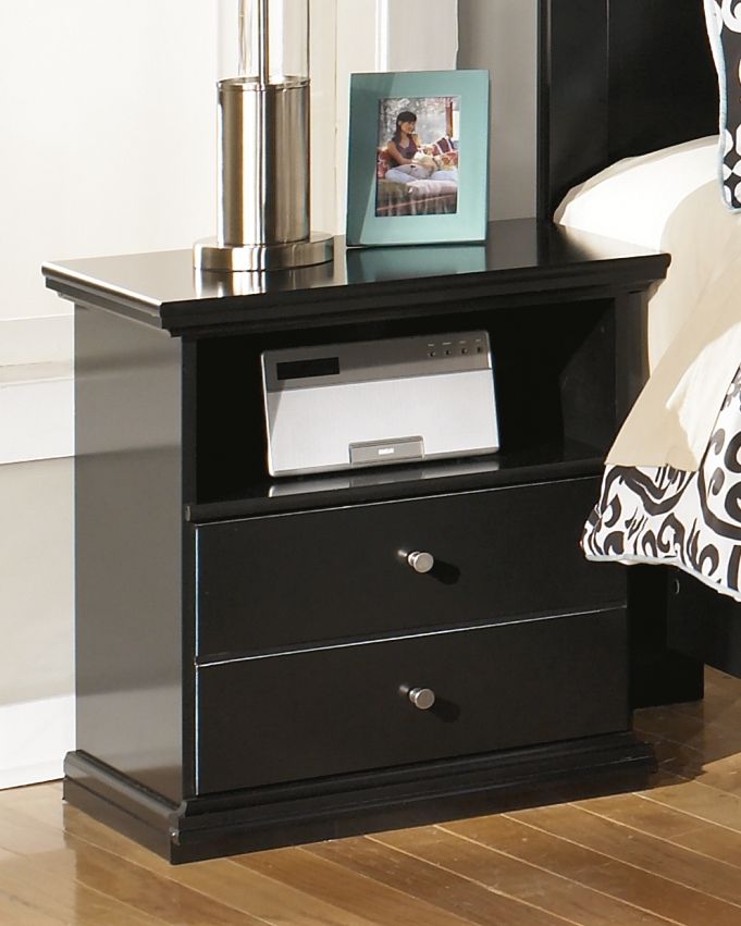 Maribel - One Drawer Night Stand - Black - Hornell Furniture Outlet