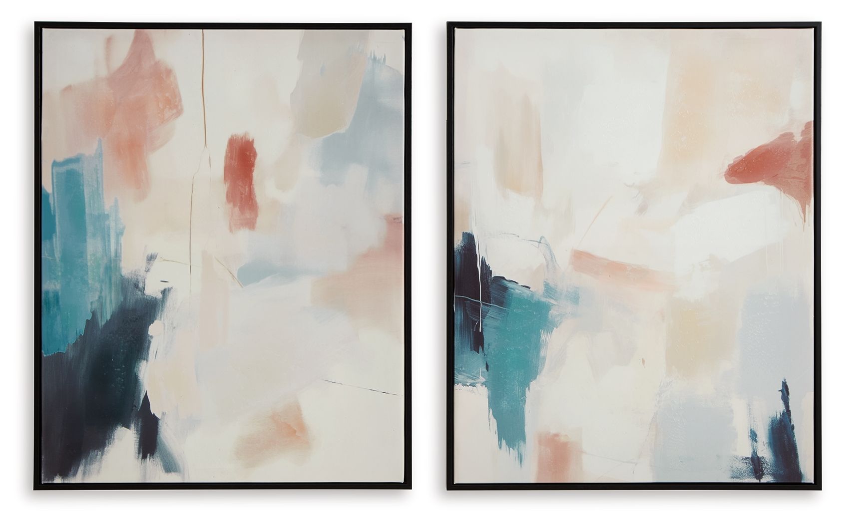 Caldish - Blue / White / Pink - Wall Art Set (Set of 2) - Hornell Furniture Outlet