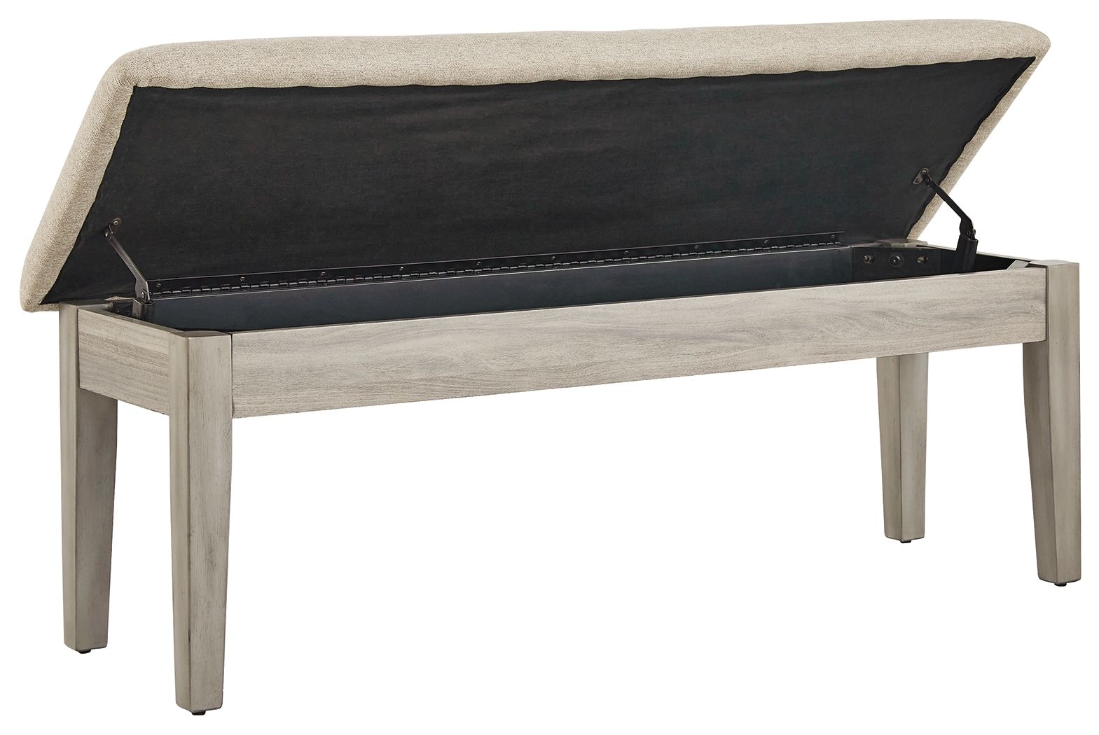 Parellen - Beige / Gray - Upholstered Storage Bench - Hornell Furniture Outlet