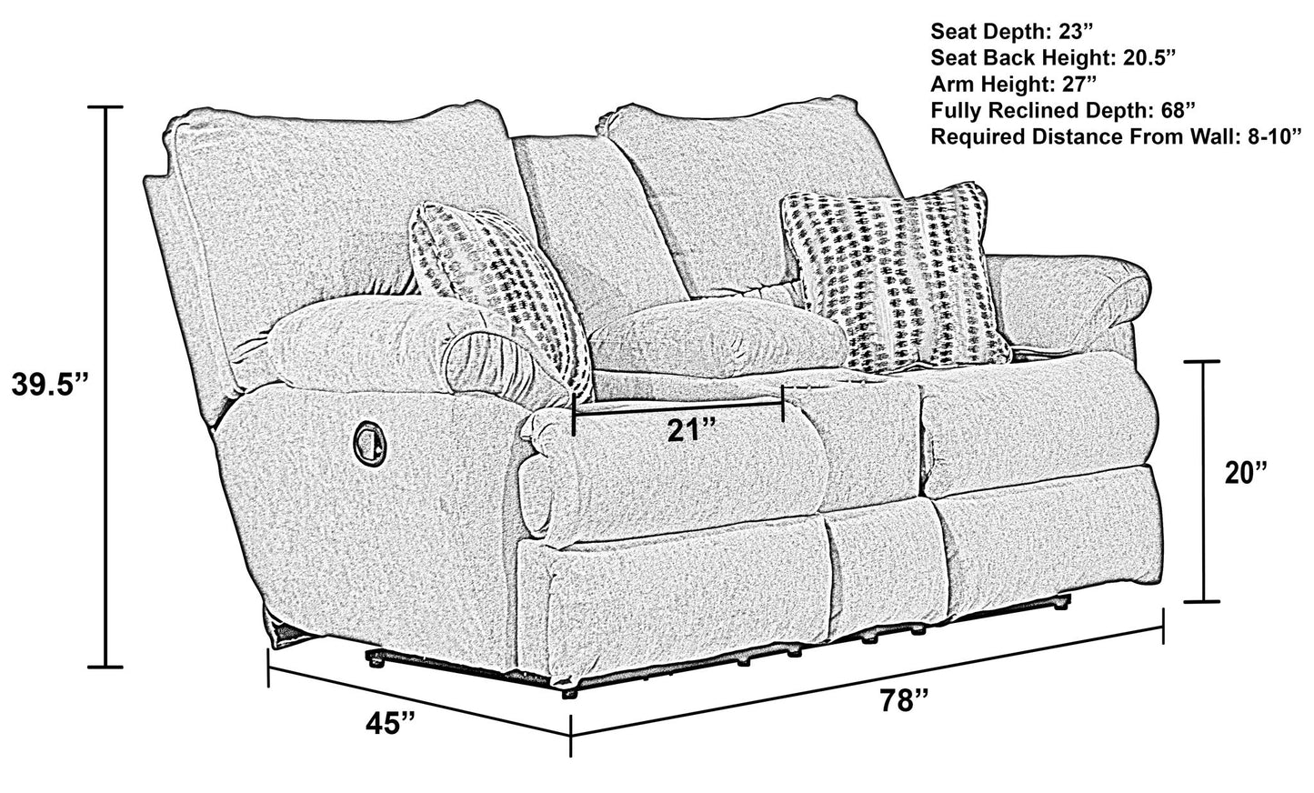 Sadler - Lay Flat Reclining Console Loveseat - Hornell Furniture Outlet