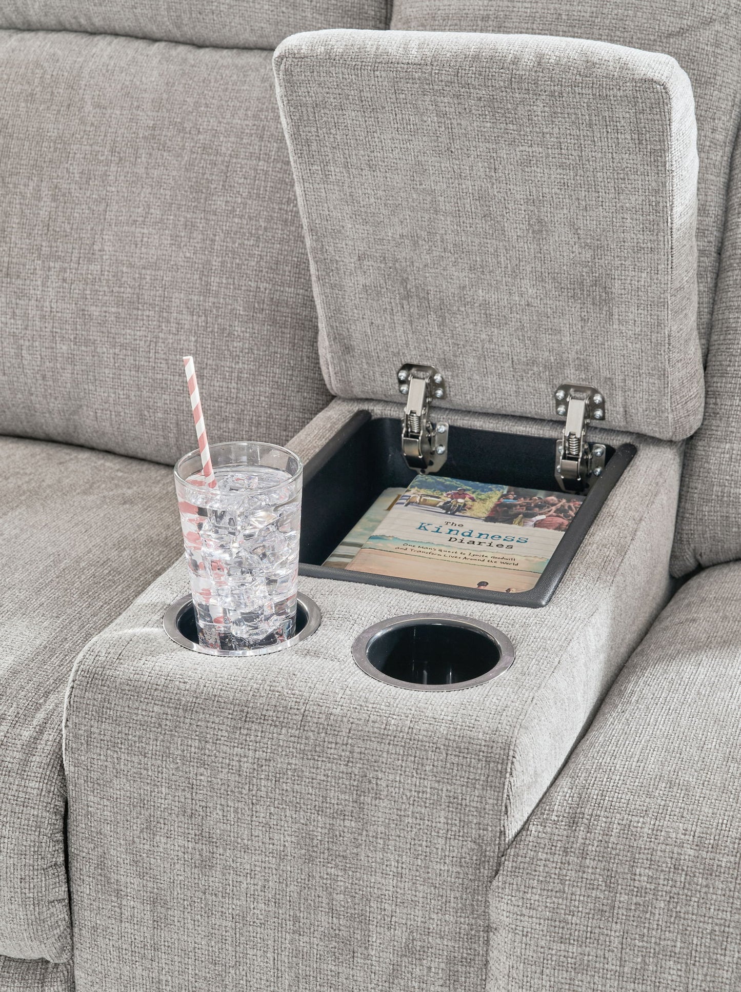 Barnsana - Dbl Power Reclining Loveseat With Console - Hornell Furniture Outlet