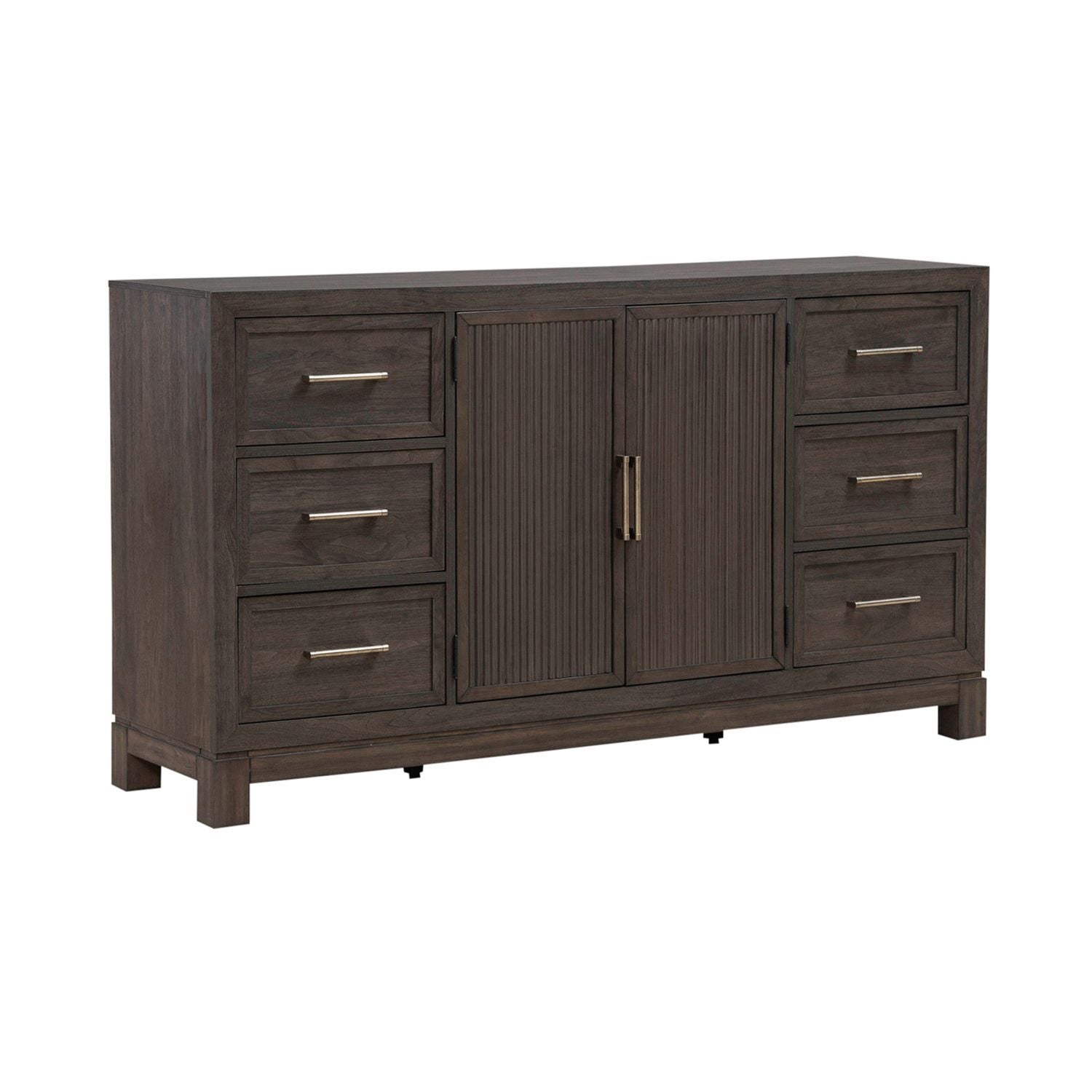 Modern Edge - 2 Door 6 Drawer Dresser - Brown - Hornell Furniture Outlet