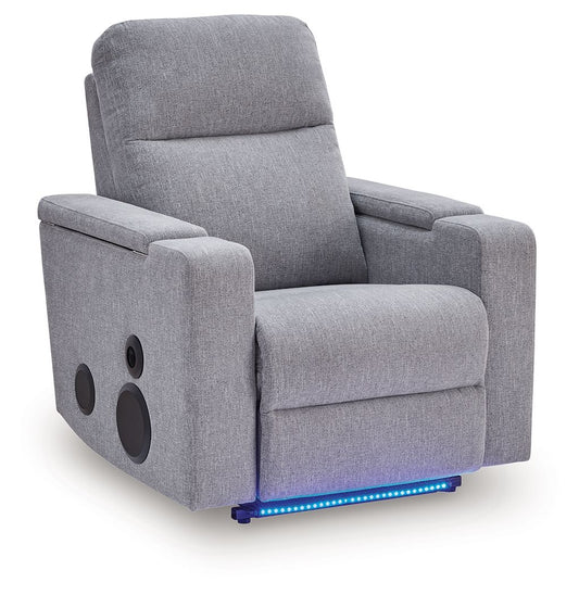 Pineland - Pewter - Glider Power Recliner With Audio System - Hornell Furniture Outlet