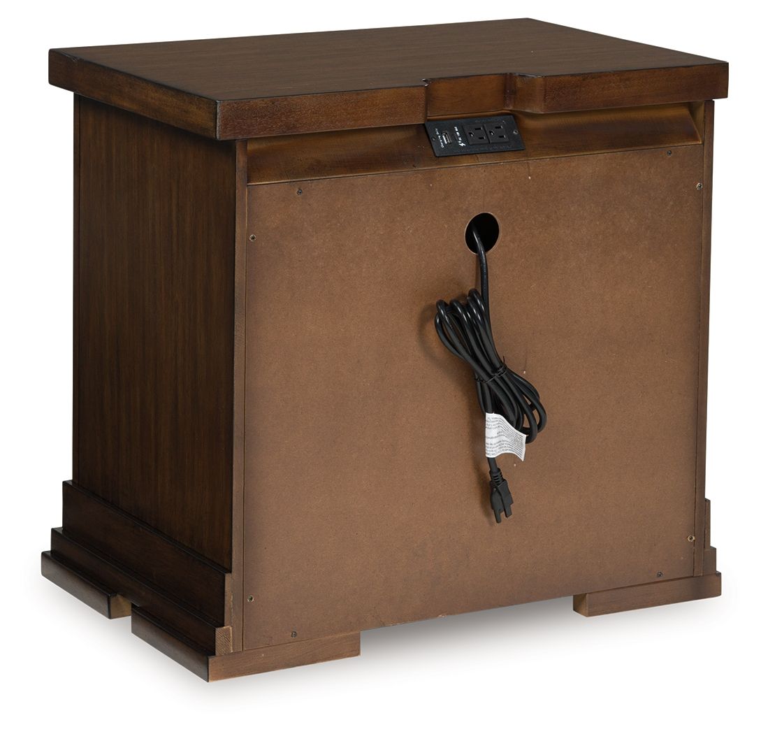 Taffenbrook - Medium Brown - Three Drawer Night Stand - Hornell Furniture Outlet