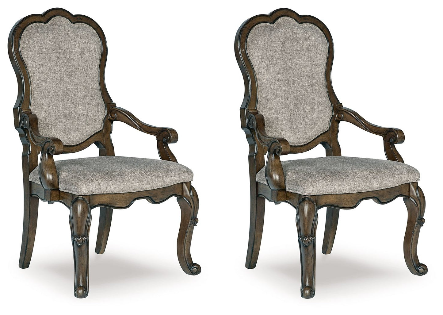 Maylee - Dining Upholstered Arm Chair (Set of 2) - Dark Brown - Hornell Furniture Outlet