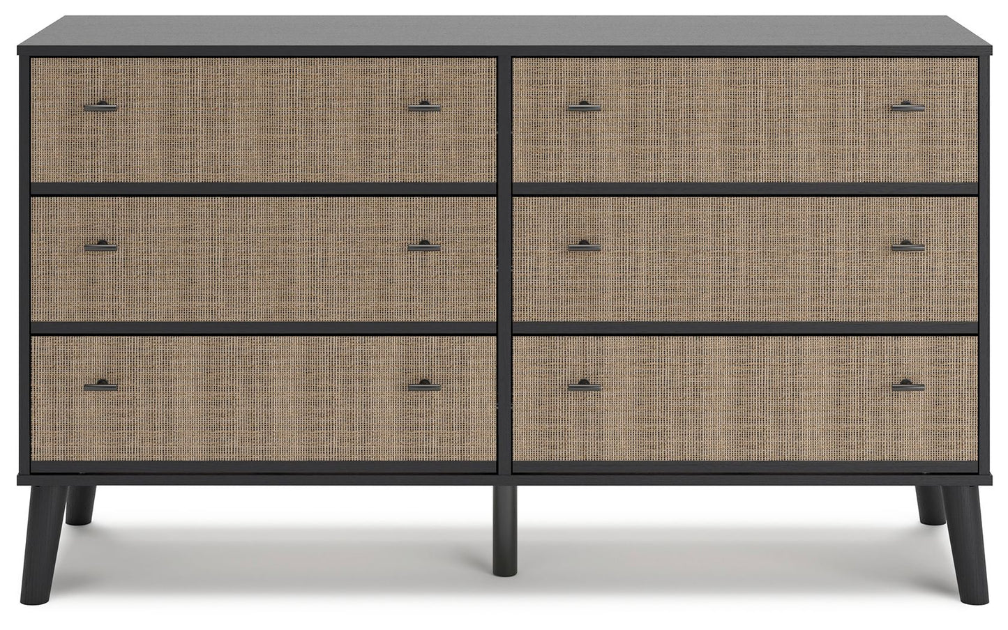 Charlang - Black / Gray - Six Drawer Dresser - Hornell Furniture Outlet