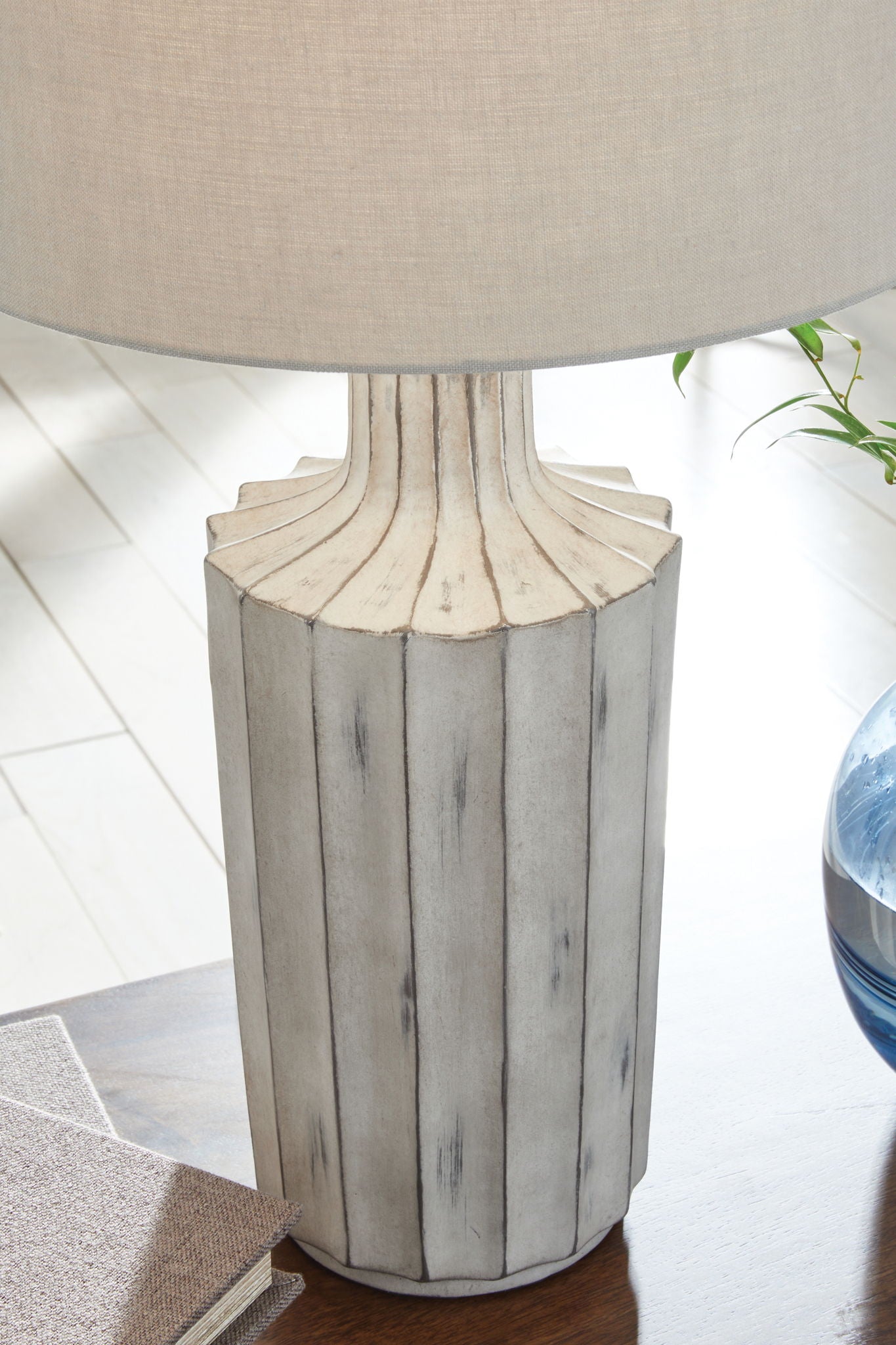 Imre - Distressed Brown - Poly Table Lamp - Hornell Furniture Outlet