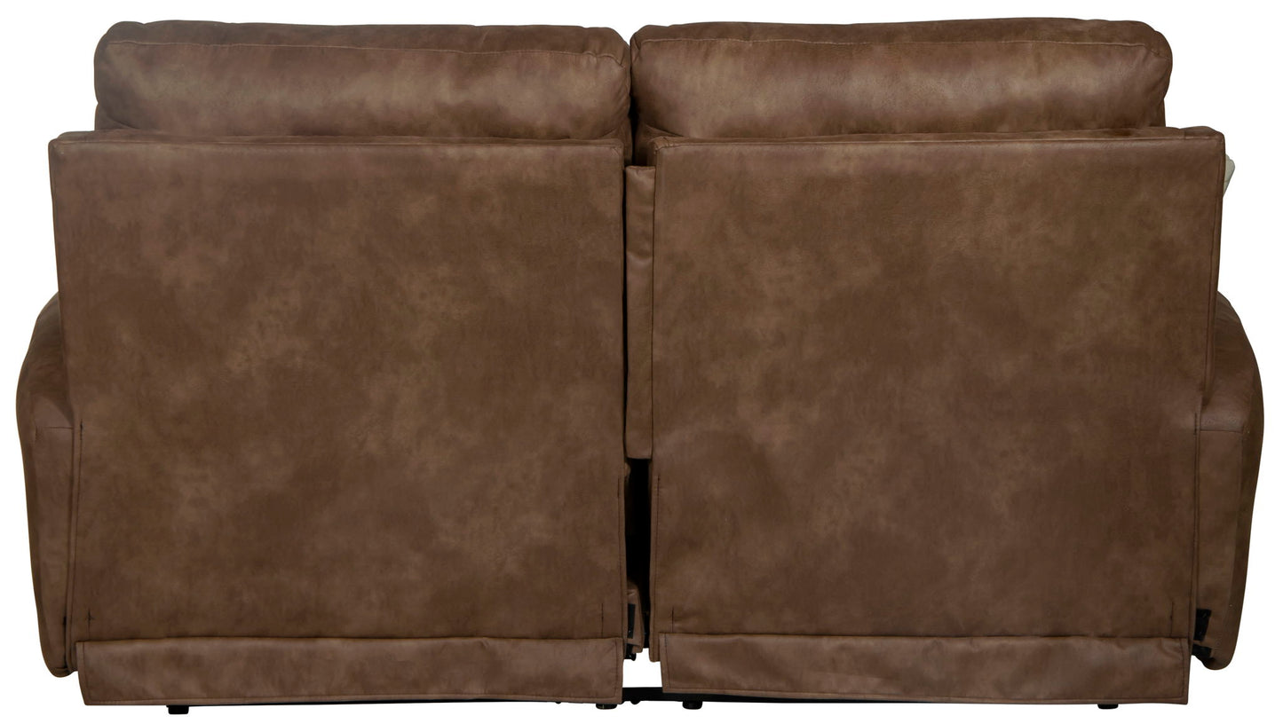 Justine - Lay Flat Reclining Loveseat - Burlap - Hornell Furniture Outlet
