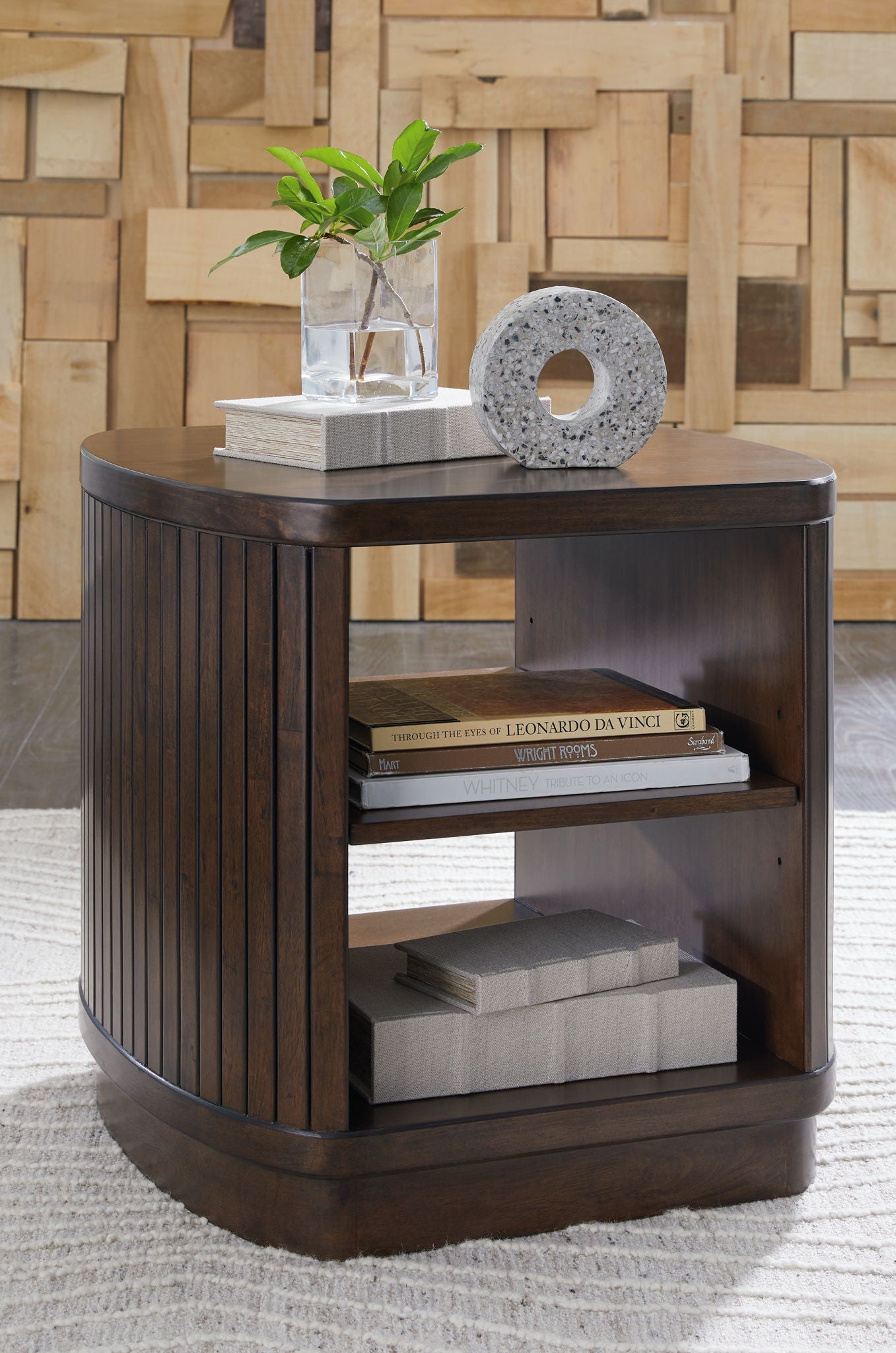 Korestone - Dark Brown - Square End Table - Hornell Furniture Outlet