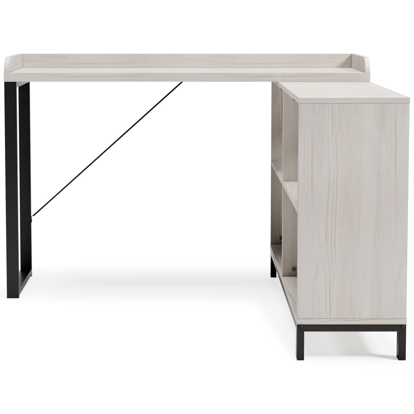 Bayflynn - White / Black - L - Desk - Hornell Furniture Outlet