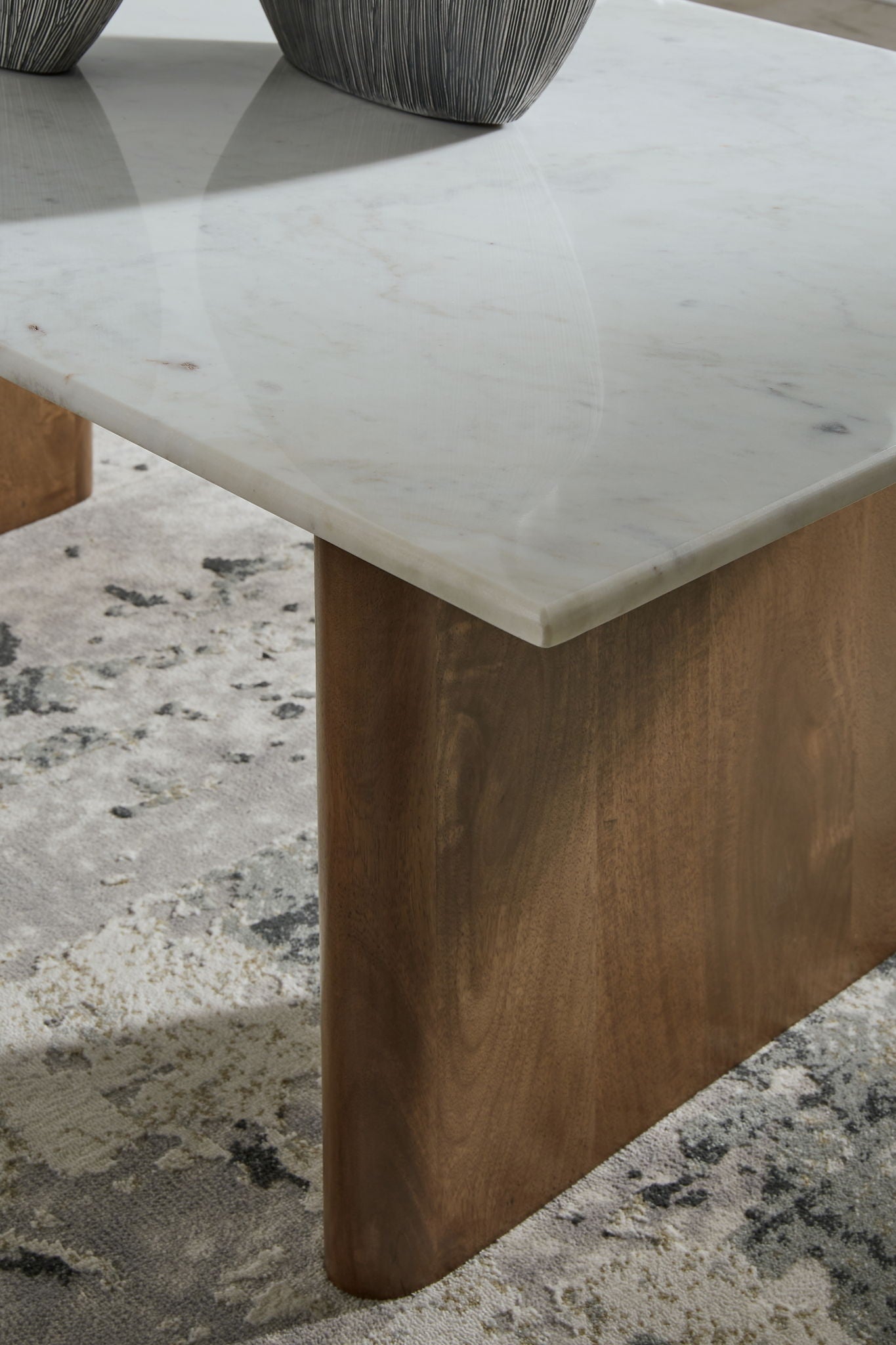 Isanti - Light Brown / White - Rectangular Cocktail Table - Hornell Furniture Outlet