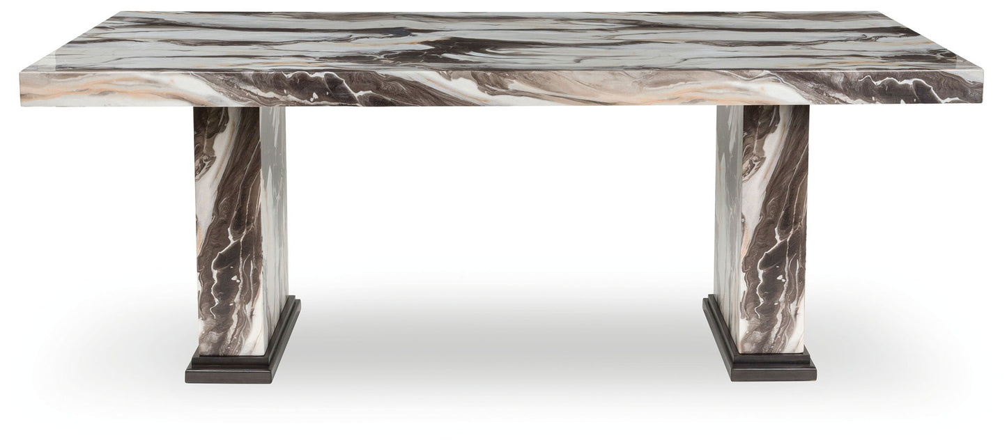 Jeshina - Dark Brown / Beige - Dining Table - Hornell Furniture Outlet