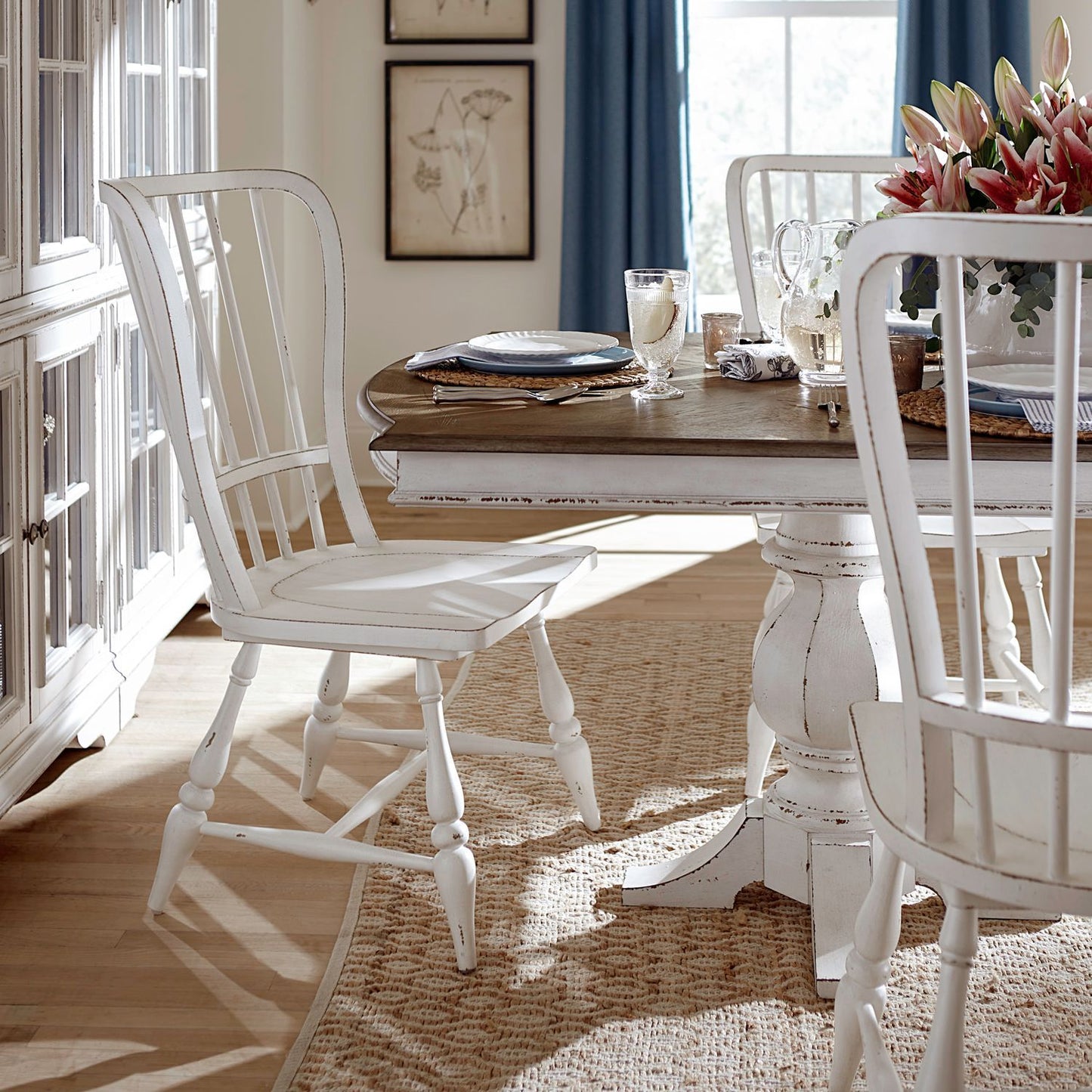 Magnolia Manor - Double Pedestal Table Set - Hornell Furniture Outlet