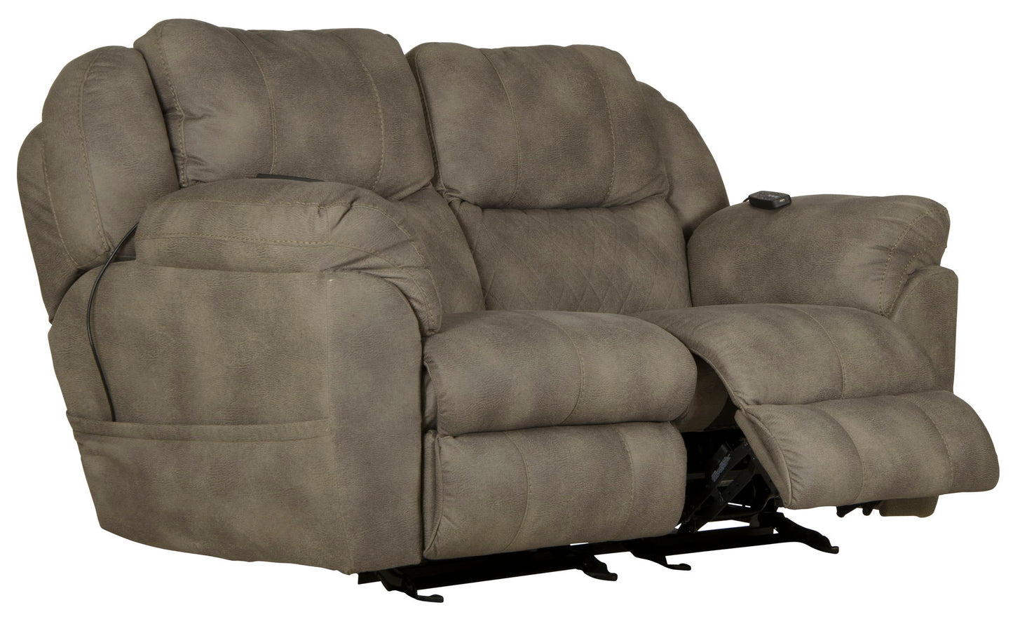 Flynn - Power Lay Flat Rocking Loveseat With Power Adjustable Headrest & Lumbar And Dual Heat & Massage - Fig - Hornell Furniture Outlet