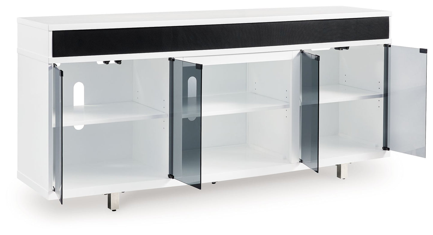 Gardoni - White / Black - XL TV Stand With Fireplace Option - Hornell Furniture Outlet