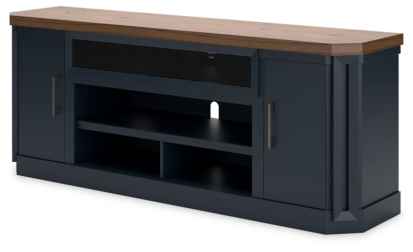 Landocken - Brown / Blue - XL TV Stand W/Fireplace Option - Hornell Furniture Outlet