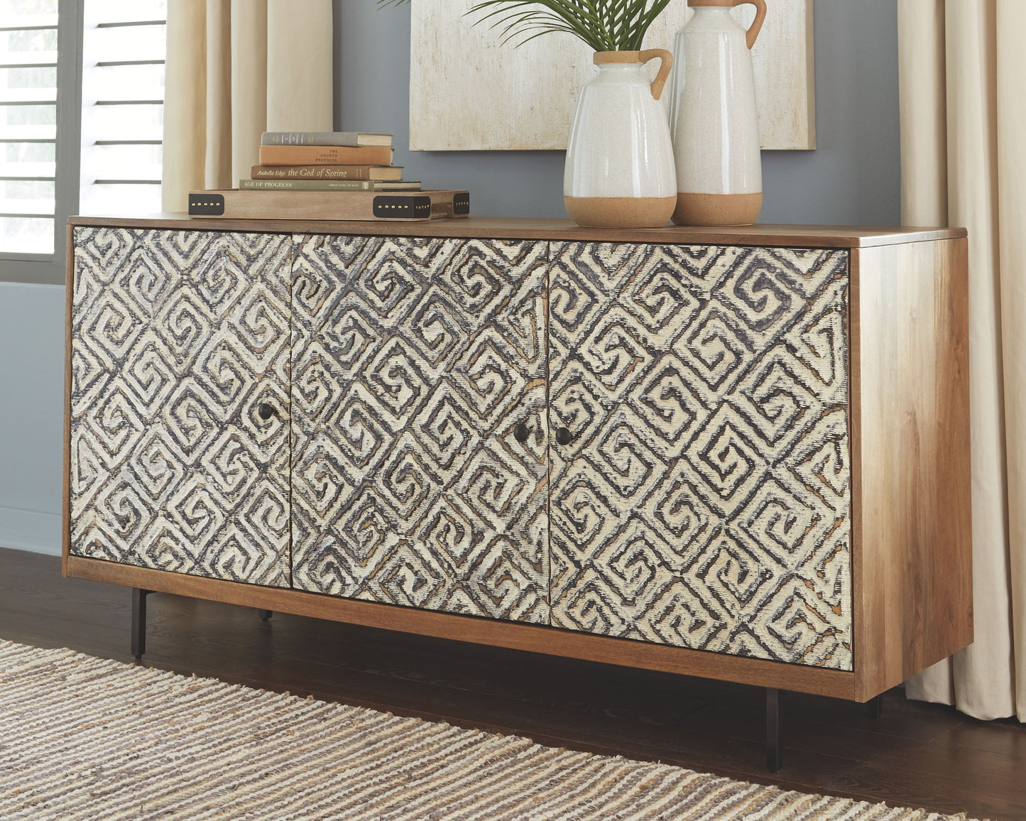 Kerrings - Brown / Black / White - Accent Cabinet - Hornell Furniture Outlet