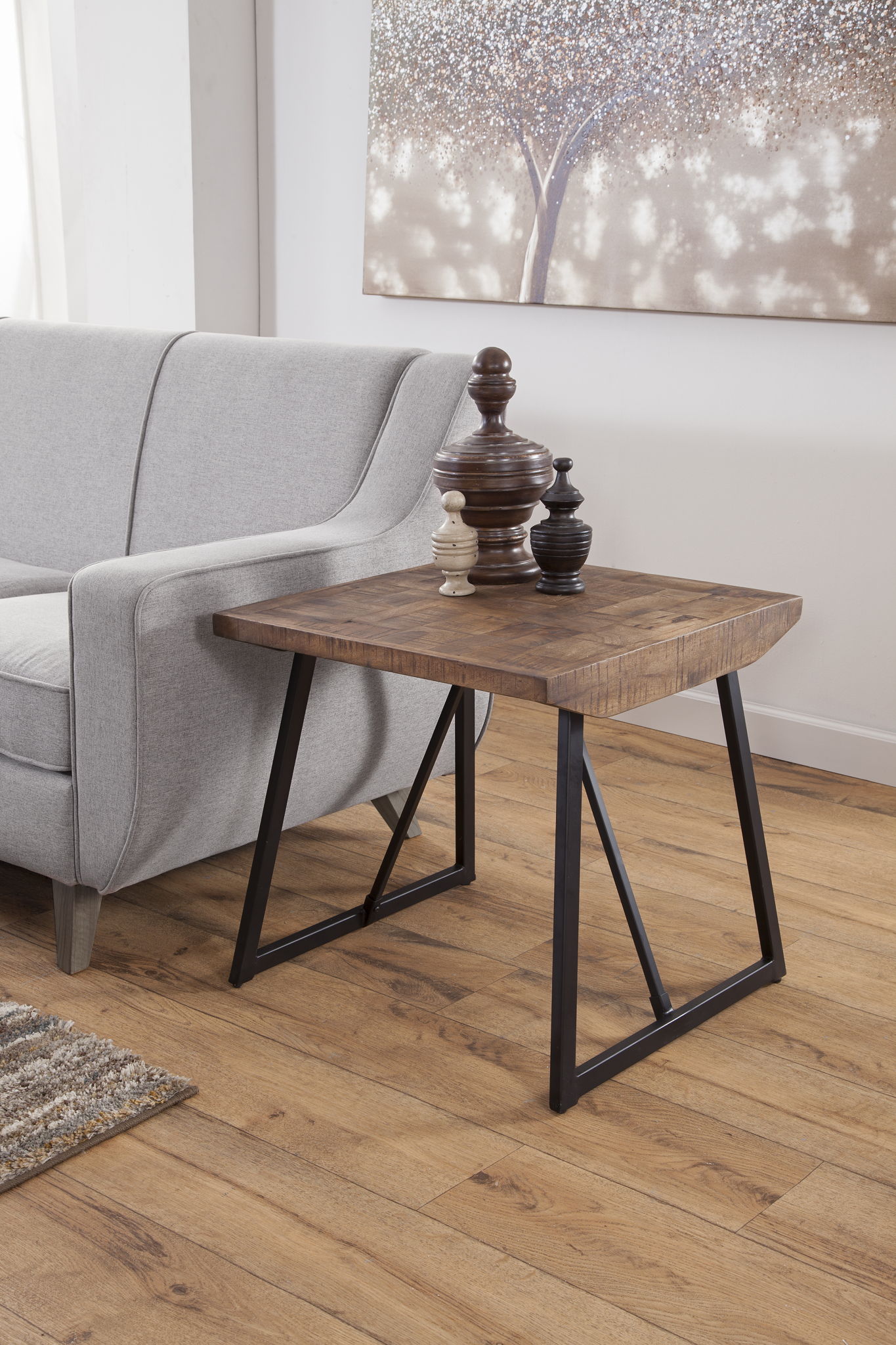 Walden - Parquet End Table - Brown - Hornell Furniture Outlet
