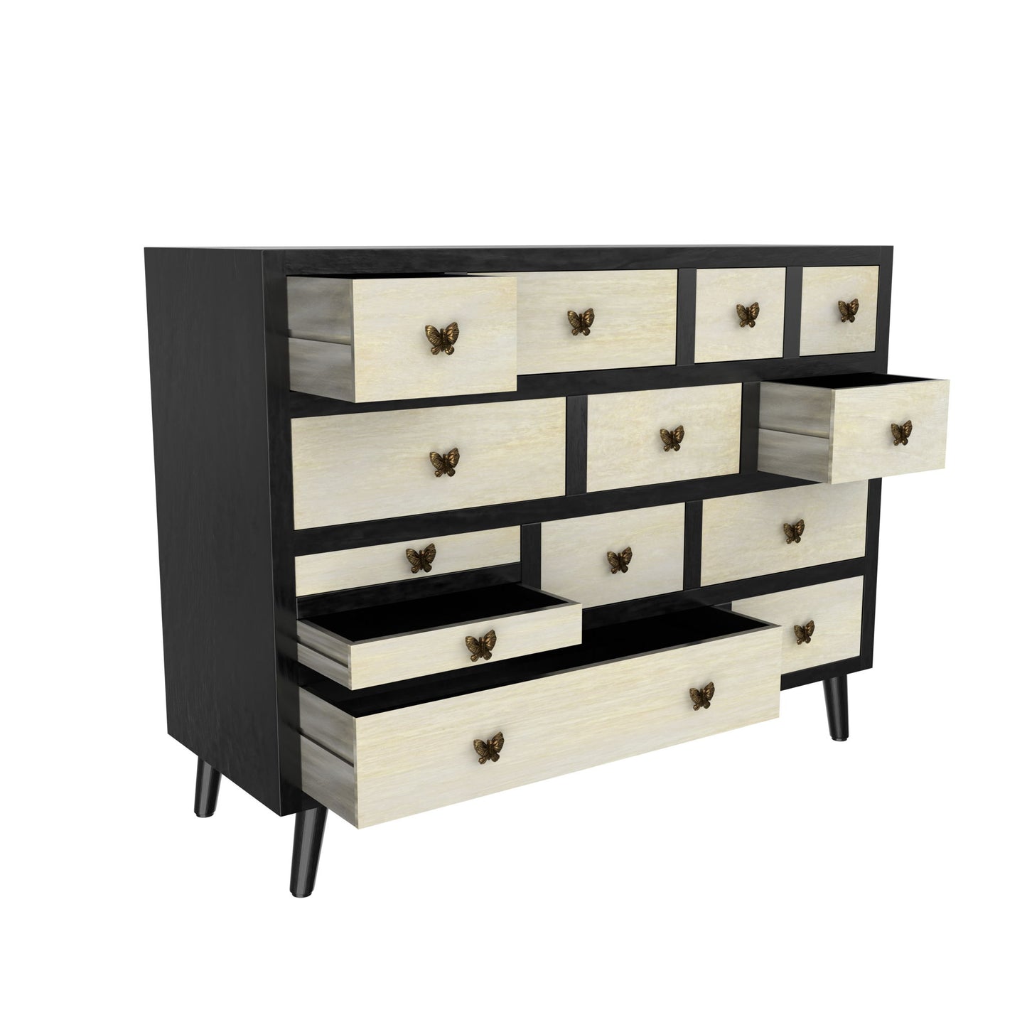 Papillon - 13 Drawers Sideboard - Black - Hornell Furniture Outlet