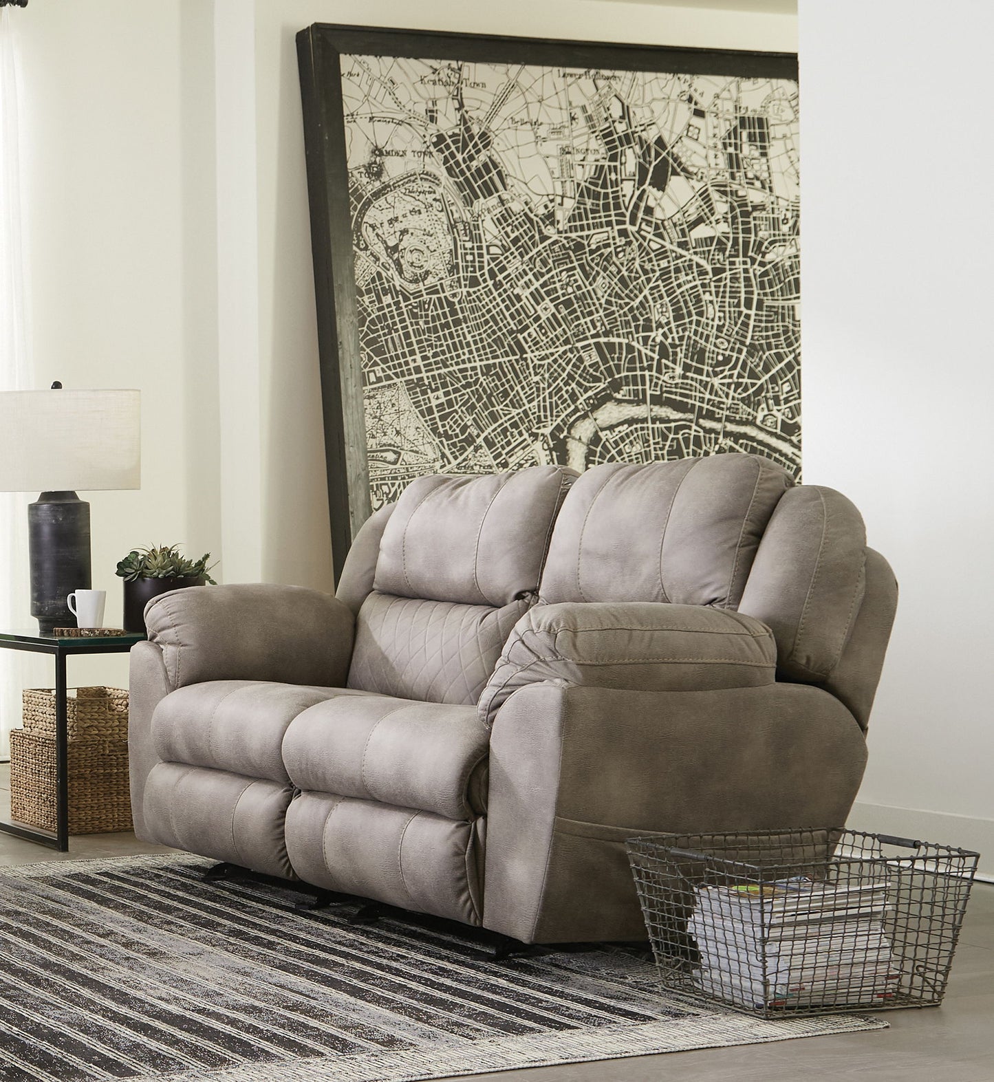 Flynn - Power Lay Flat Rocking Loveseat With Power Adjustable Headrest & Lumbar And Dual Heat & Massage - Fig - Hornell Furniture Outlet